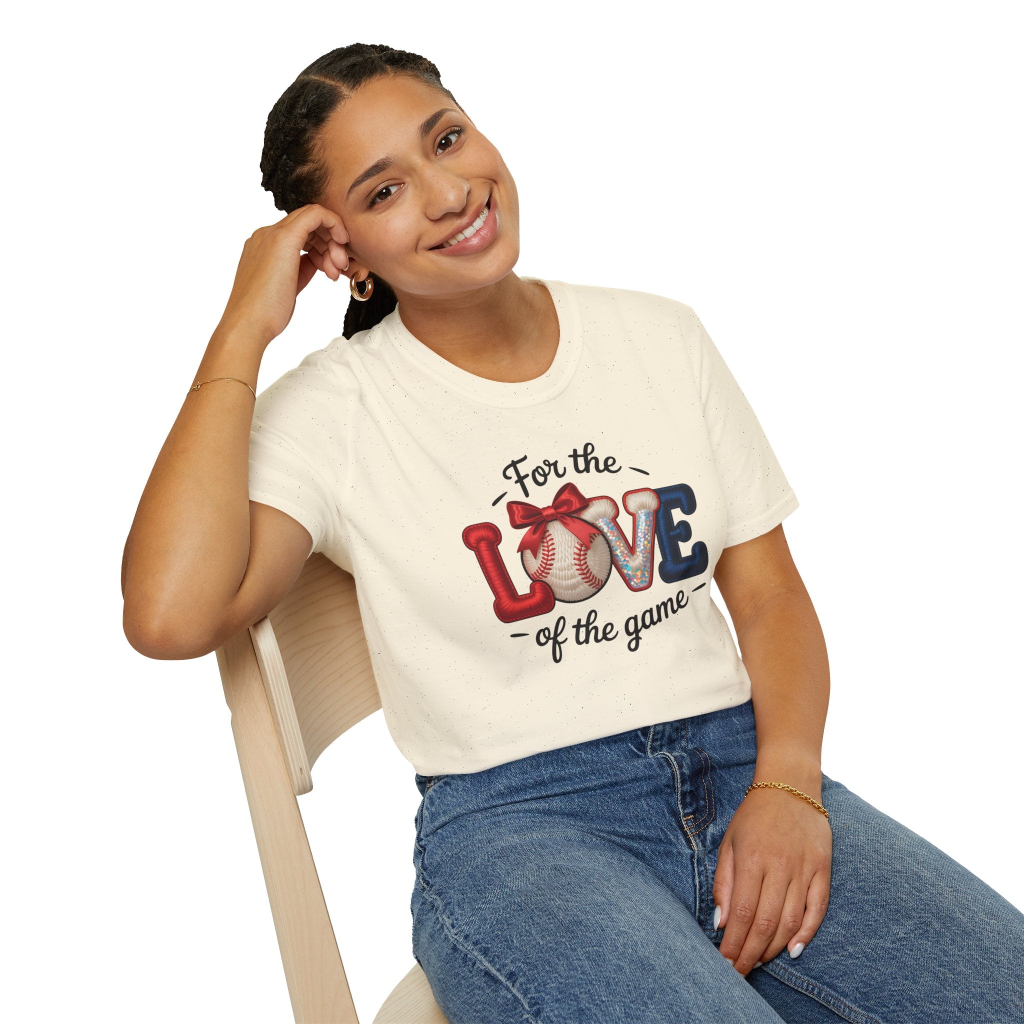 Faux Embroidered For the Love of the Game Baseball T-Shirt | Sports Tee