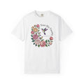 Comfort Colors® Floral Trust His Timing: Ecclesiastes 3;1 Scripture Tee, Christian Apparel