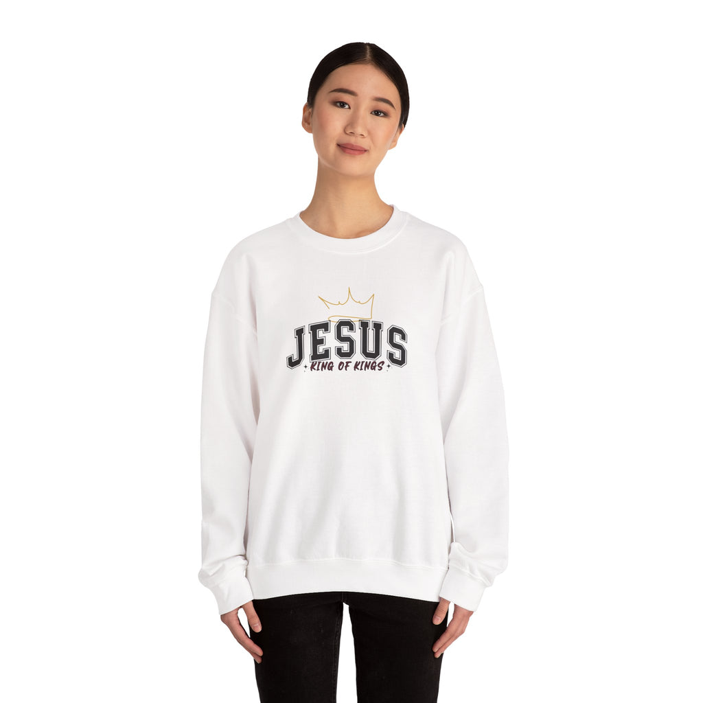 Jesus King of Kings Sweatshirt Crewneck, Christian Sweatshirt Gift, Religious Apparel, Faith-Based Clothing, Spiritual Sweater Jesus Apparel