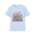 Happy Easter Bunny Ears T-Shirt | Pastel Eggs, Chicks & Flowers