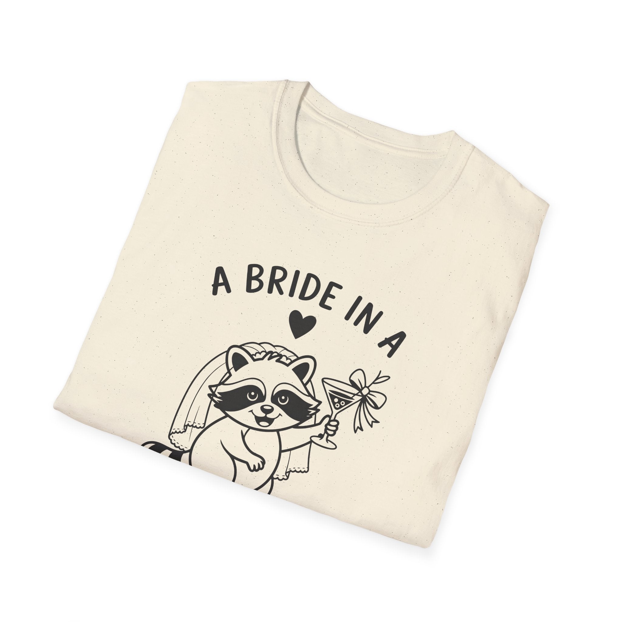 Bride T-Shirt — “A Bride in a Tini Bit” Cute Raccoon Bridal Tee