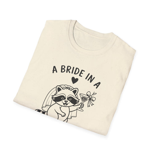 Bride T-Shirt — “A Bride in a Tini Bit” Cute Raccoon Bridal Tee