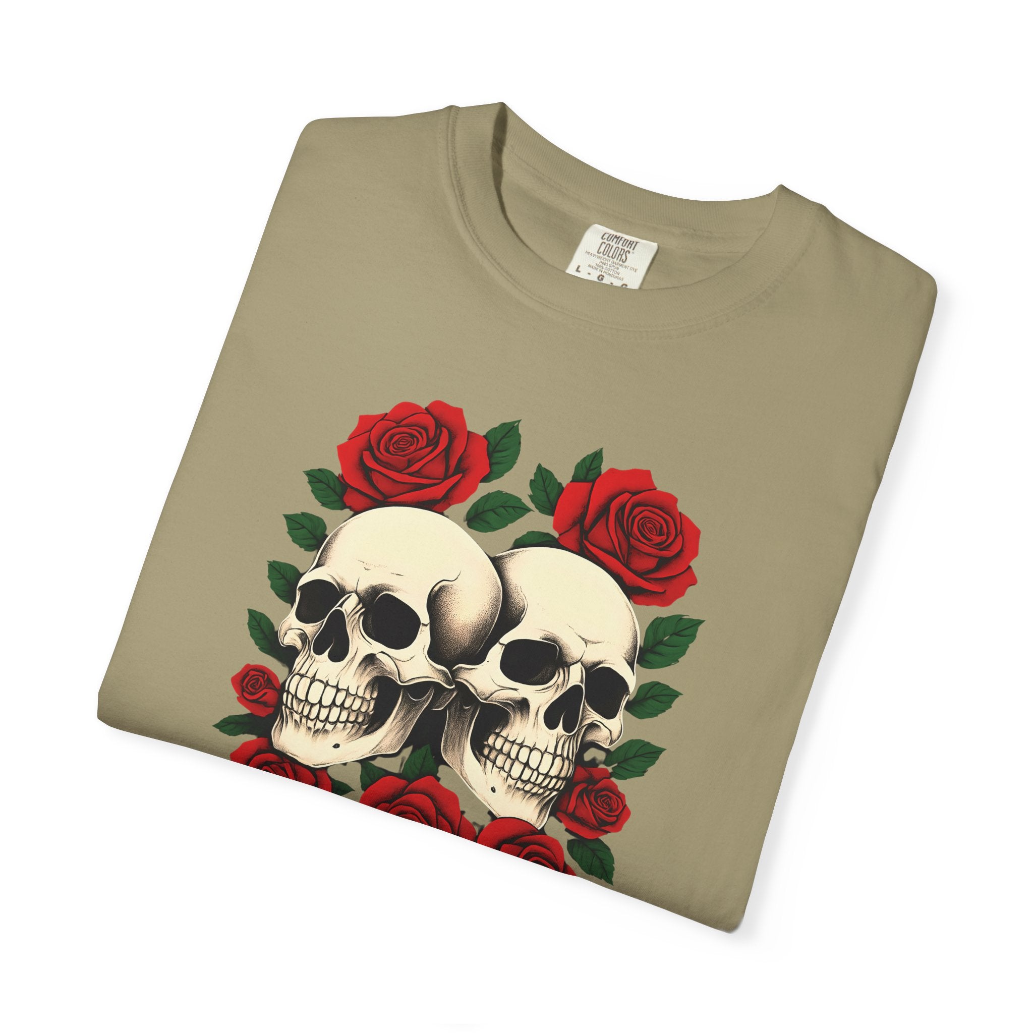 Stylish Skull & Rose Unisex T-shirt, Grunge Tee, Unisex Casual Wear, Unique Graphic Top, Gift for Goths, Time to Bloom Apparel