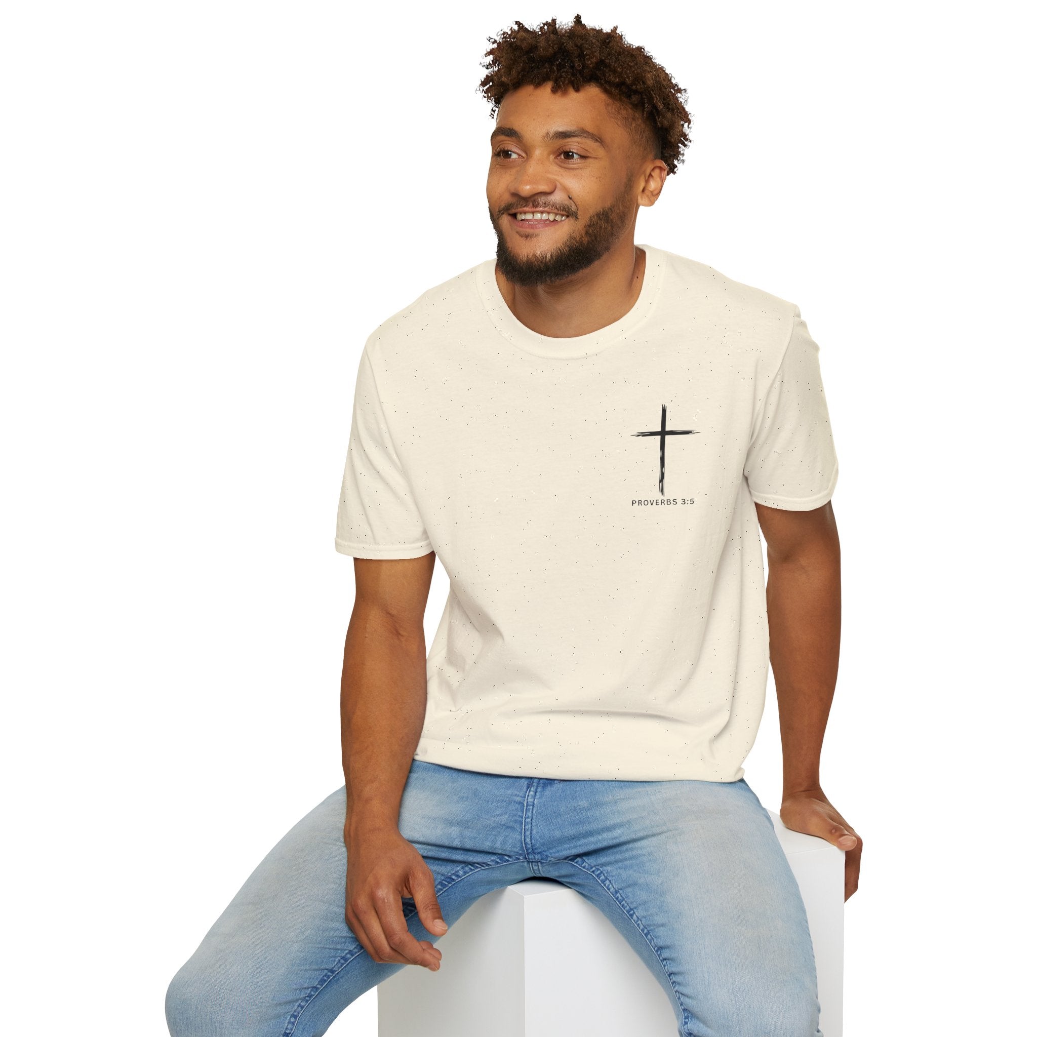 Proverbs 3:5 Front and Back Scripture Tshirt, Christian Faith Shirt, Trust In Him Unisex Tee