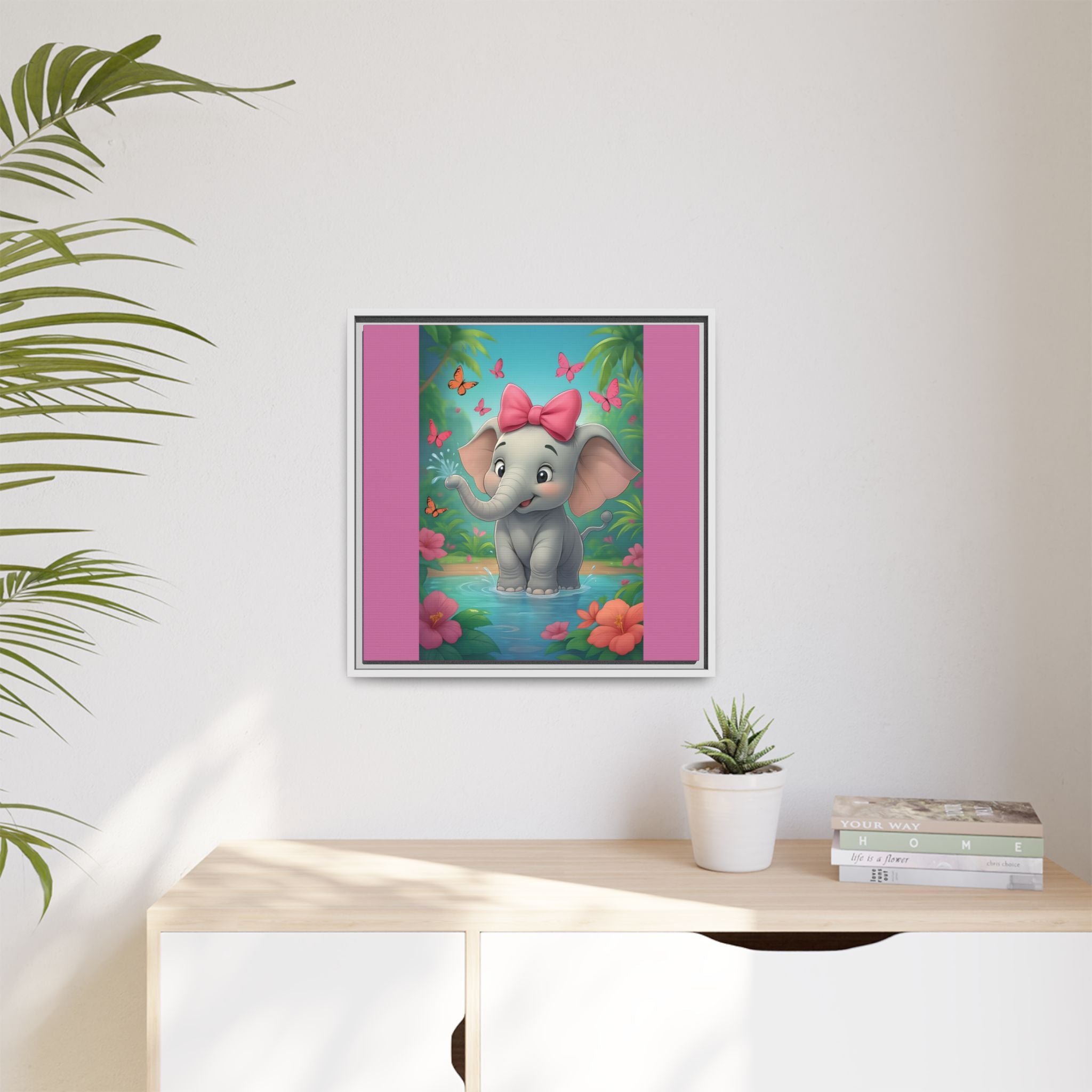 Framed Kids Elephant Wall Print, Kids Bedroom Art, Nursery Art, Baby Room Decor, Animal Art, Child's Room Gift, Playroom Wall Art