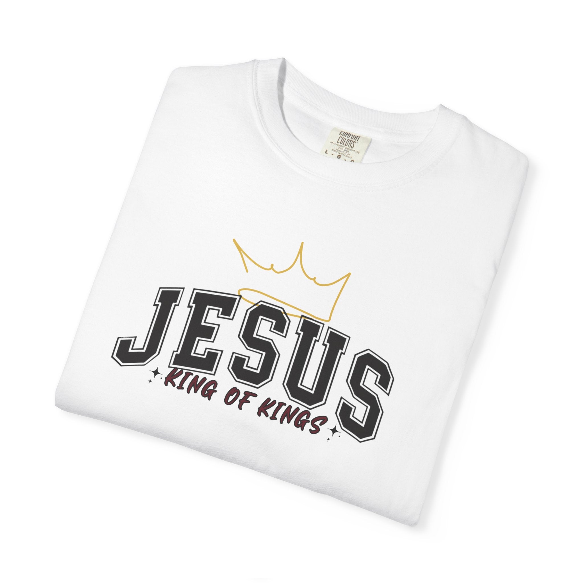 Jesus King of Kings T-Shirt, Unisex Garment Dyed Tee, Christian Apparel, Faith-Based Gift, Casual Wear, Religious T-Shirt