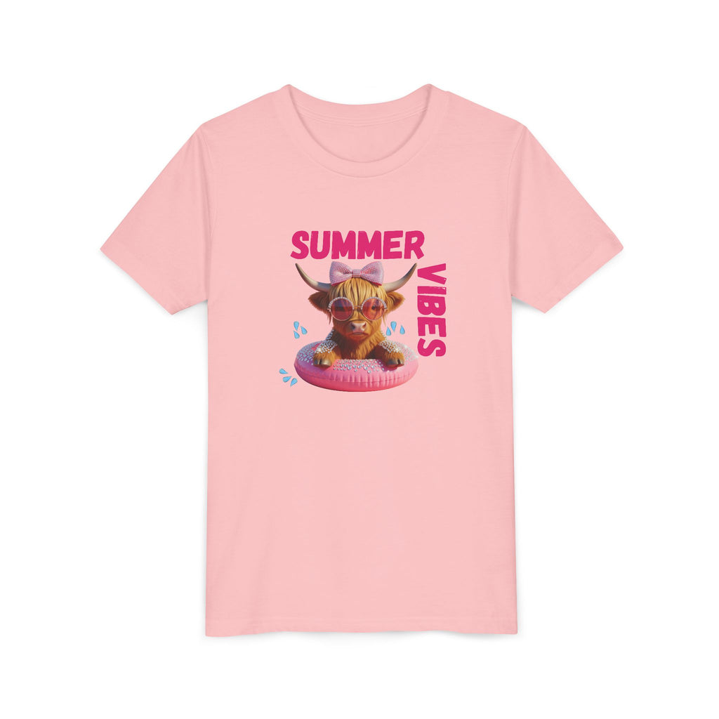 Girl's Youth Summer Vibes Tee, Fun Kids T-Shirt, Vacation Apparel