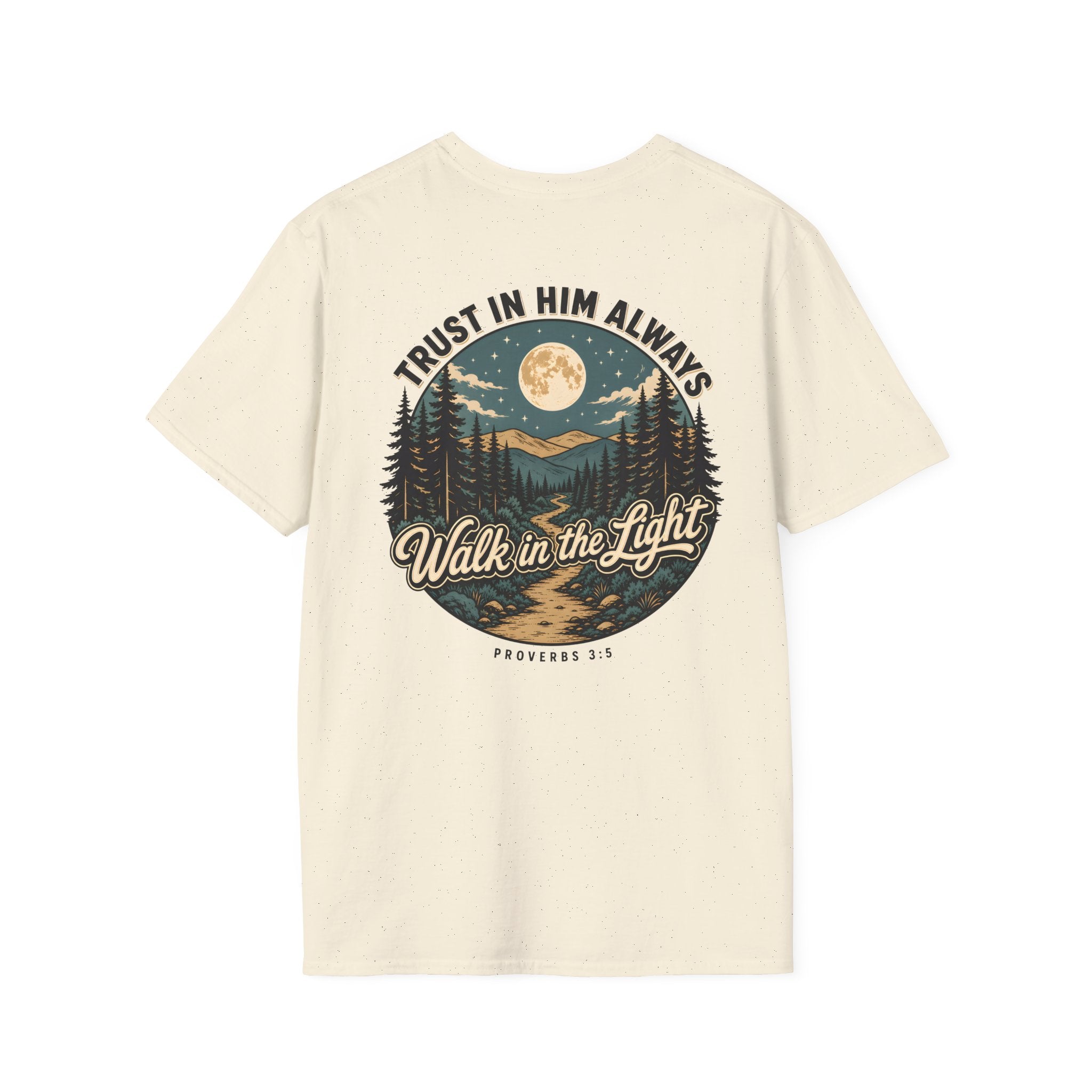 Proverbs 3:5 Front and Back Scripture Tshirt, Christian Faith Shirt, Trust In Him Unisex Tee