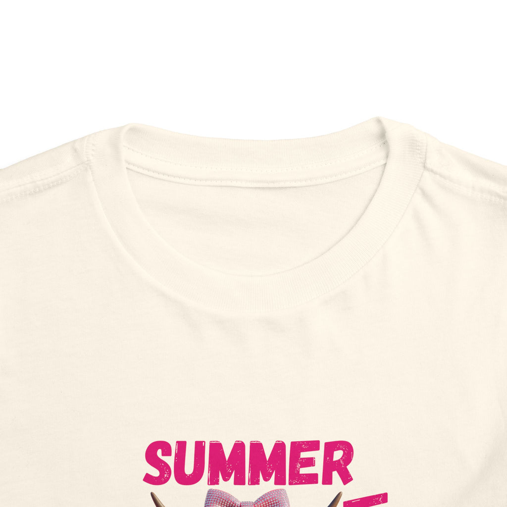 Toddler Girl's Summer Vibes Tee, Cute T-Shirt, Beach Outfit, Vacation Wear, Summer Party Top, Gifts for Toddlers