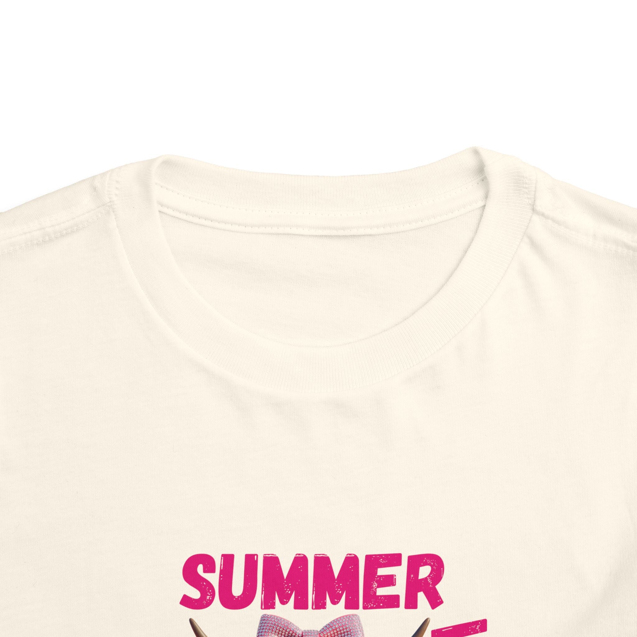 Toddler Girl's Summer Vibes Tee, Cute T-Shirt, Beach Outfit, Vacation Wear, Summer Party Top, Gifts for Toddlers