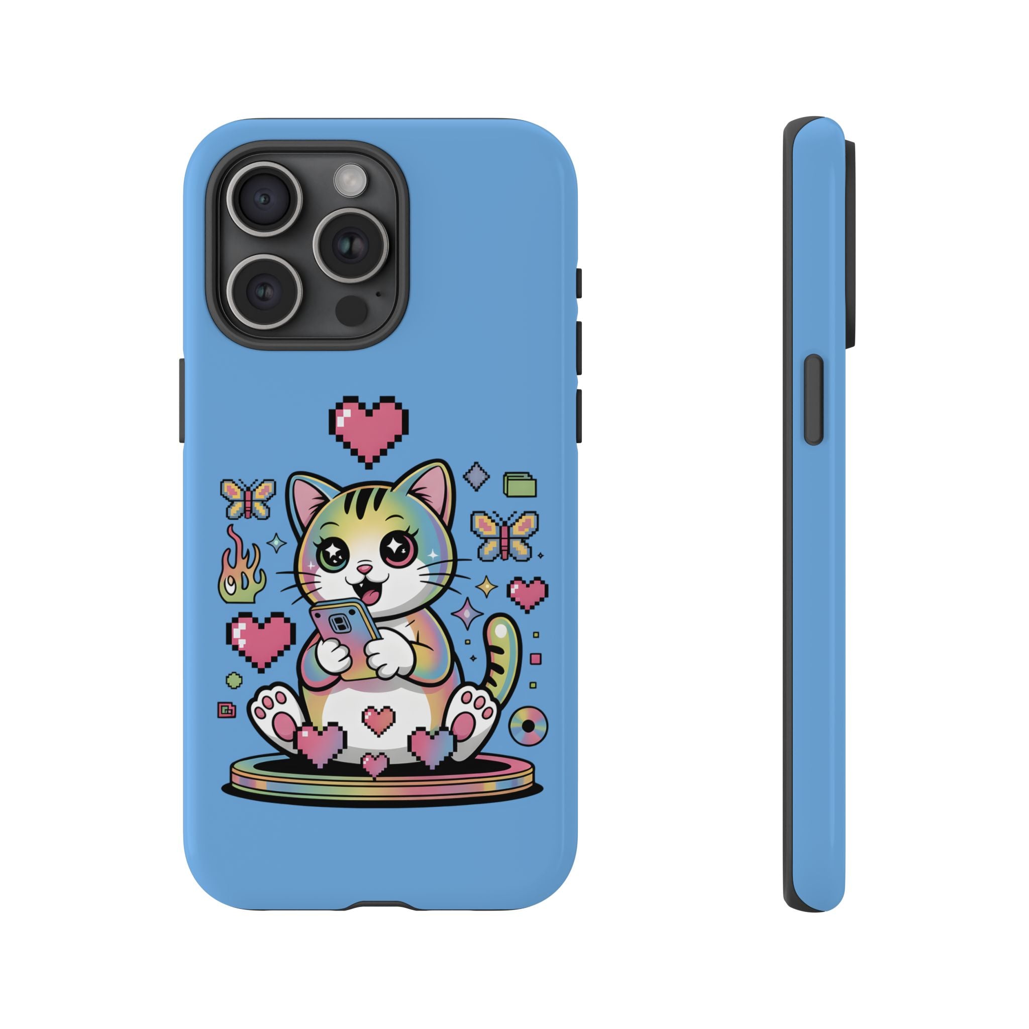 Kawaii Pixel Cat Hearts phone case | Tough Case iPhone 17, 16, 15, 14, 13, iPhone Pro 17, 16, 15, 14, 13, iPhone Pro Max 17, 16, 15, 14, 13