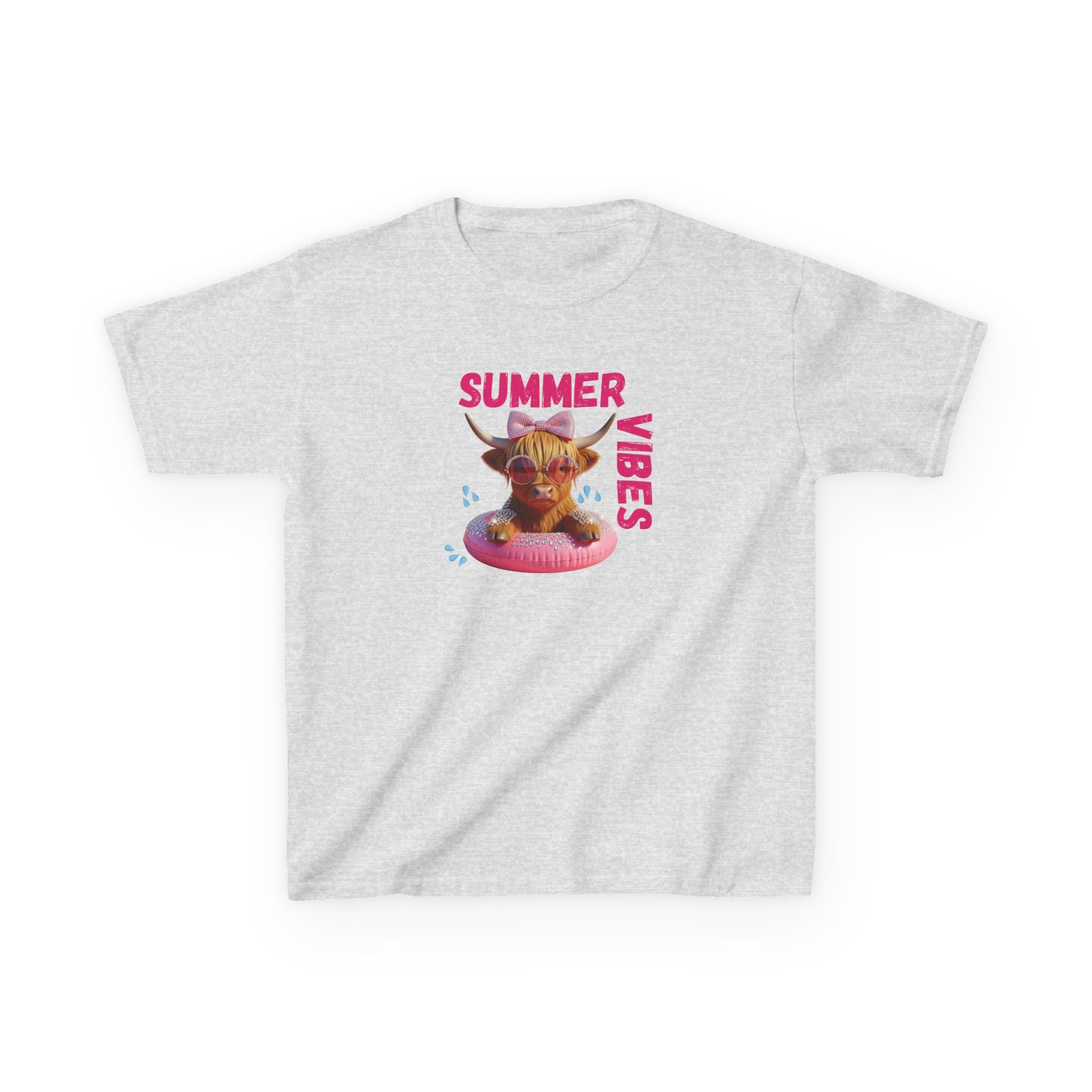 Girl's Summer Vibes Tee, Fun Cotton Shirt, Beach Wear, Vacation Outfit, Children's T-Shirt, Gifts for Kids