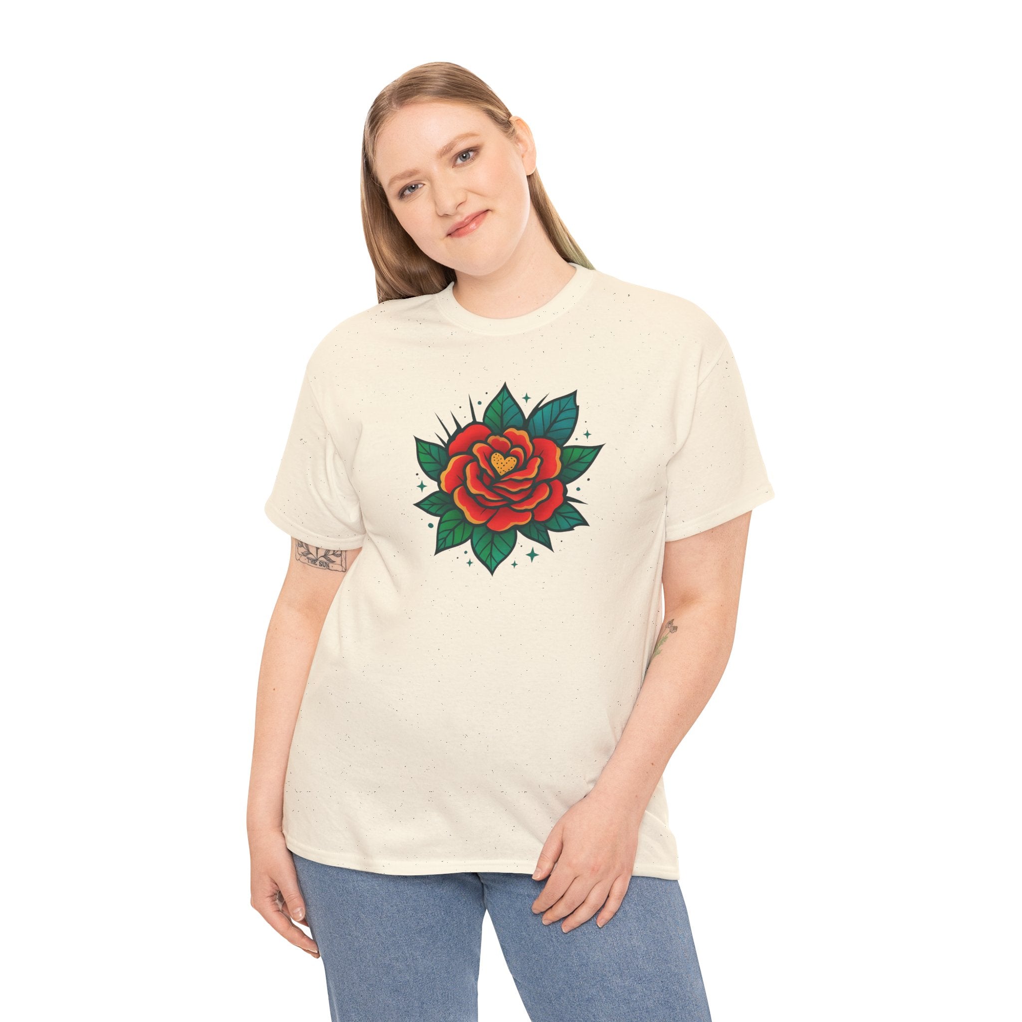 Bohemian Style Rose Floral Design Shirt, Floral Rose Shirt, Boho Tee, Graphic T-shirt