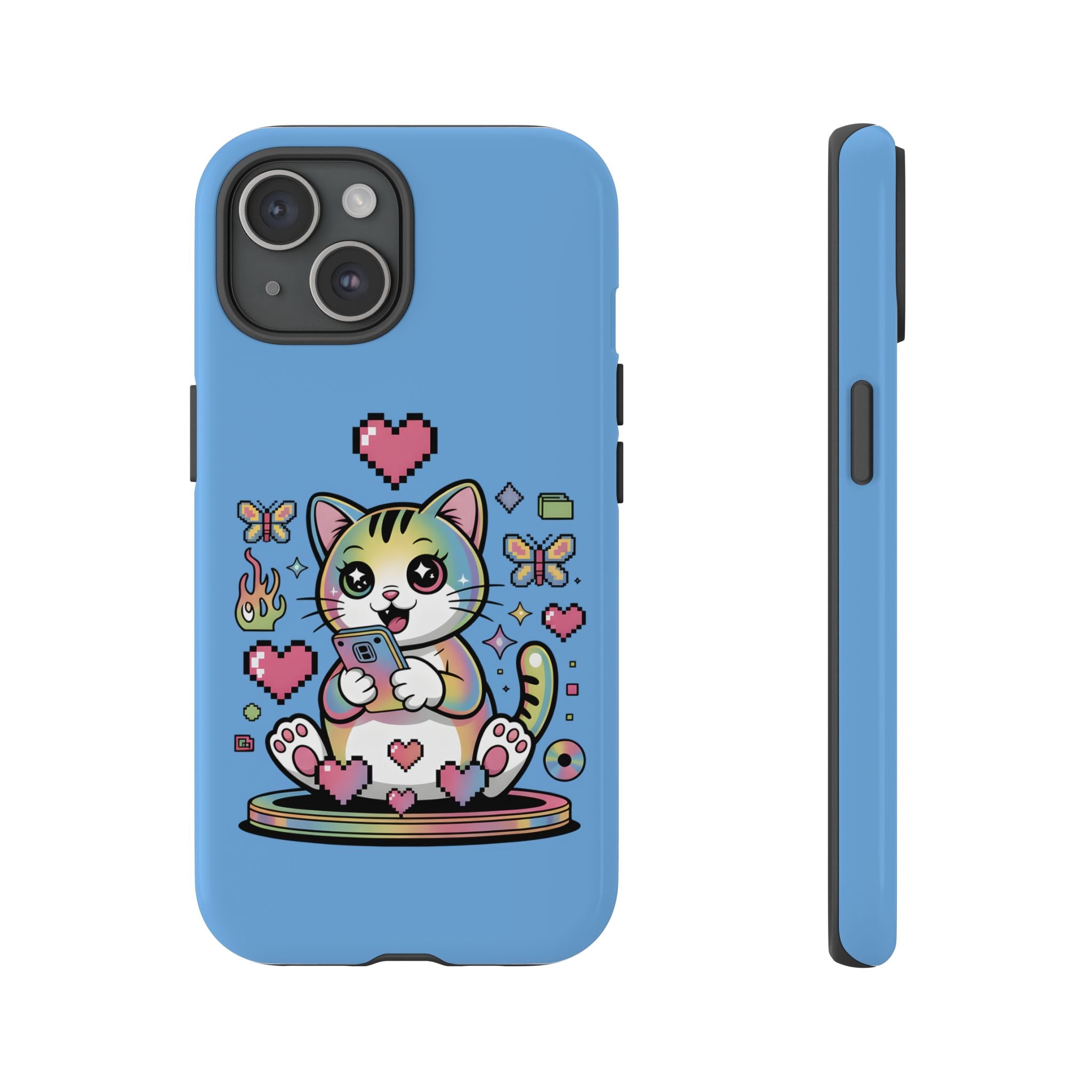 Kawaii Pixel Cat Hearts phone case | Tough Case iPhone 17, 16, 15, 14, 13, iPhone Pro 17, 16, 15, 14, 13, iPhone Pro Max 17, 16, 15, 14, 13