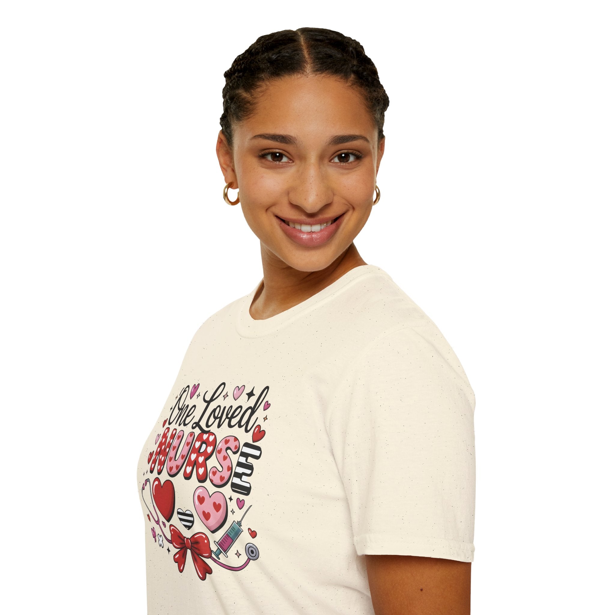Nurse T-Shirt — "One Loved Nurse" Cute Heart & Stethoscope Gift Tee
