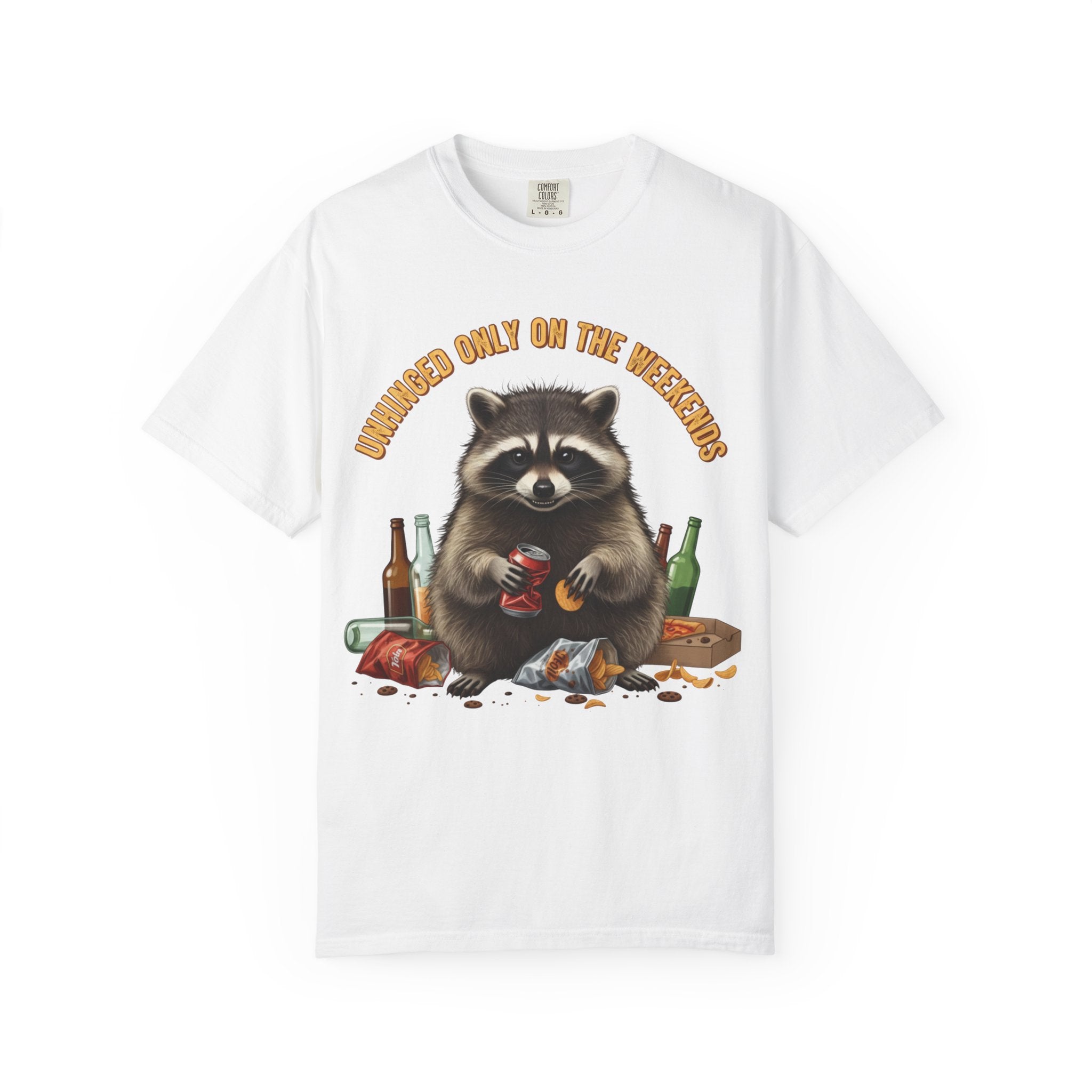 Raccoon Party T-Shirt|Comfort Colors 'Unhinged Only On The Weekends' Vintage Party Tee
