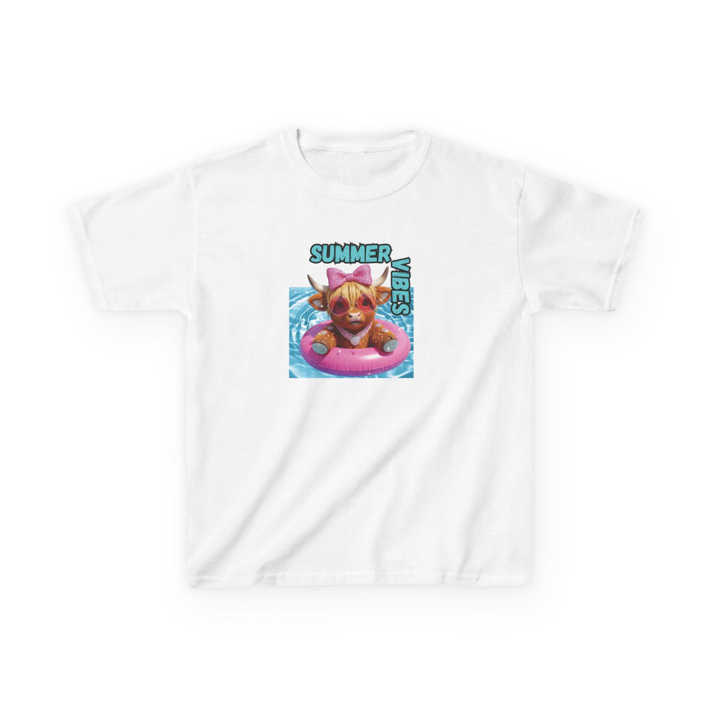 Girl's Summer Vibes Kids Tee | Fun Summer T-Shirt for Kids, Beach Shirt, Vacation Tee, Pool Party Gift