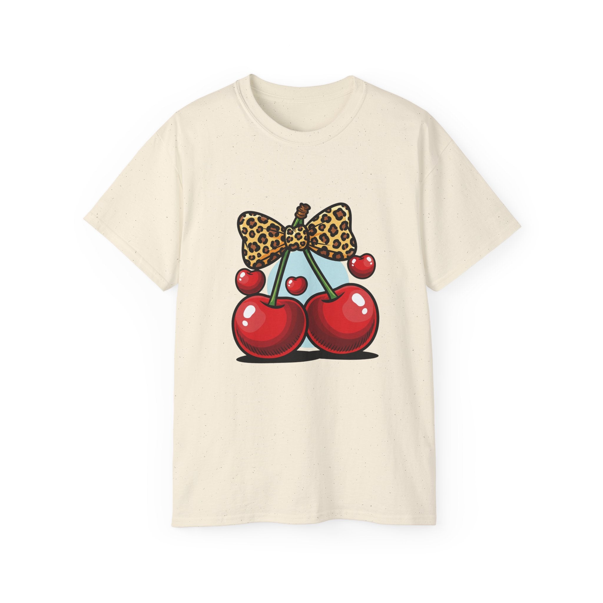 Cute Cherry Print Ultra Cotton Tee, Casual Summer Shirt, Gift for Her, Fruit Graphic Tee, Trendy Clothing