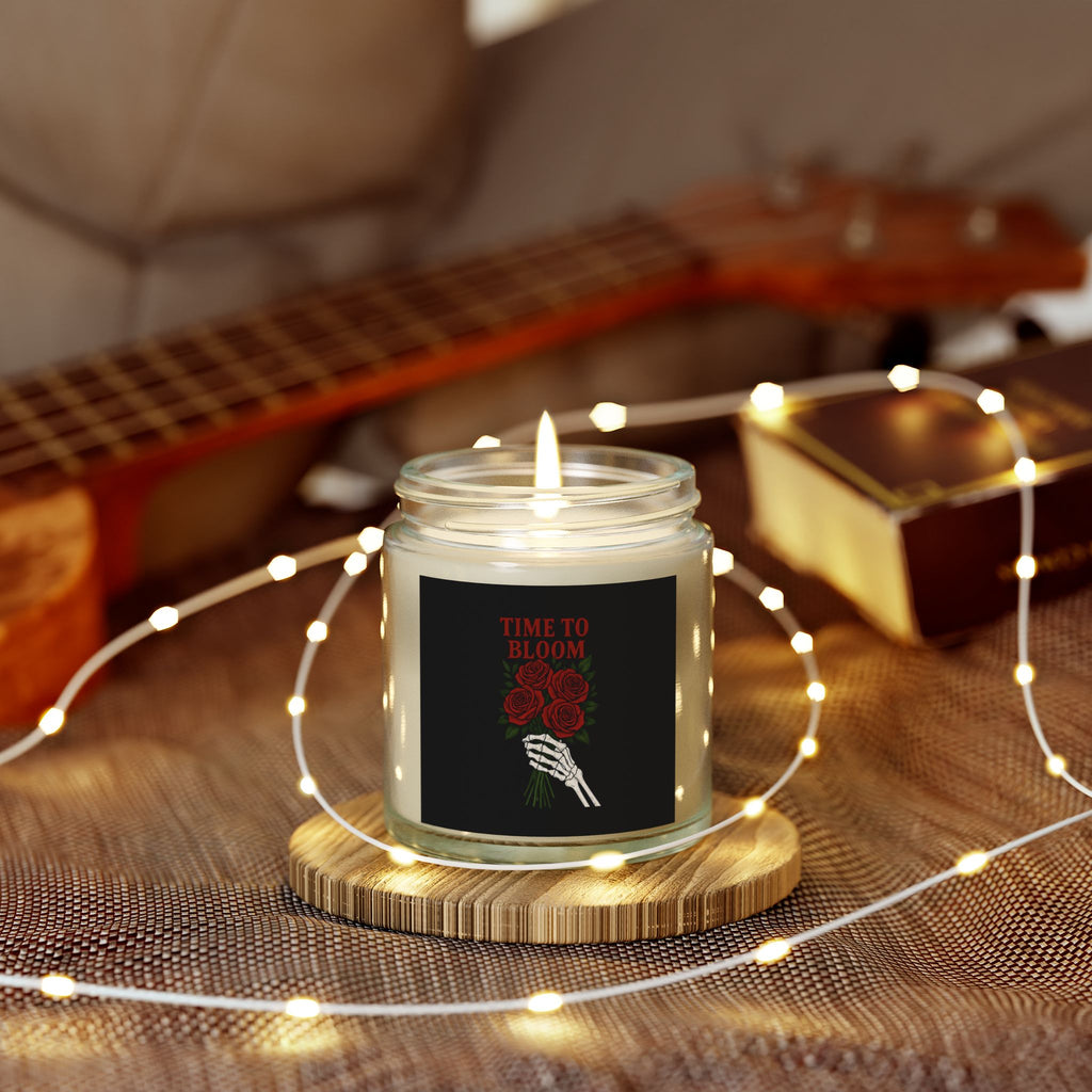 Halloween Time to Bloom Skeleton Hand Candle, 4oz. 9oz. Goth Home Candle, Spooky Candle, Dark Home Decor