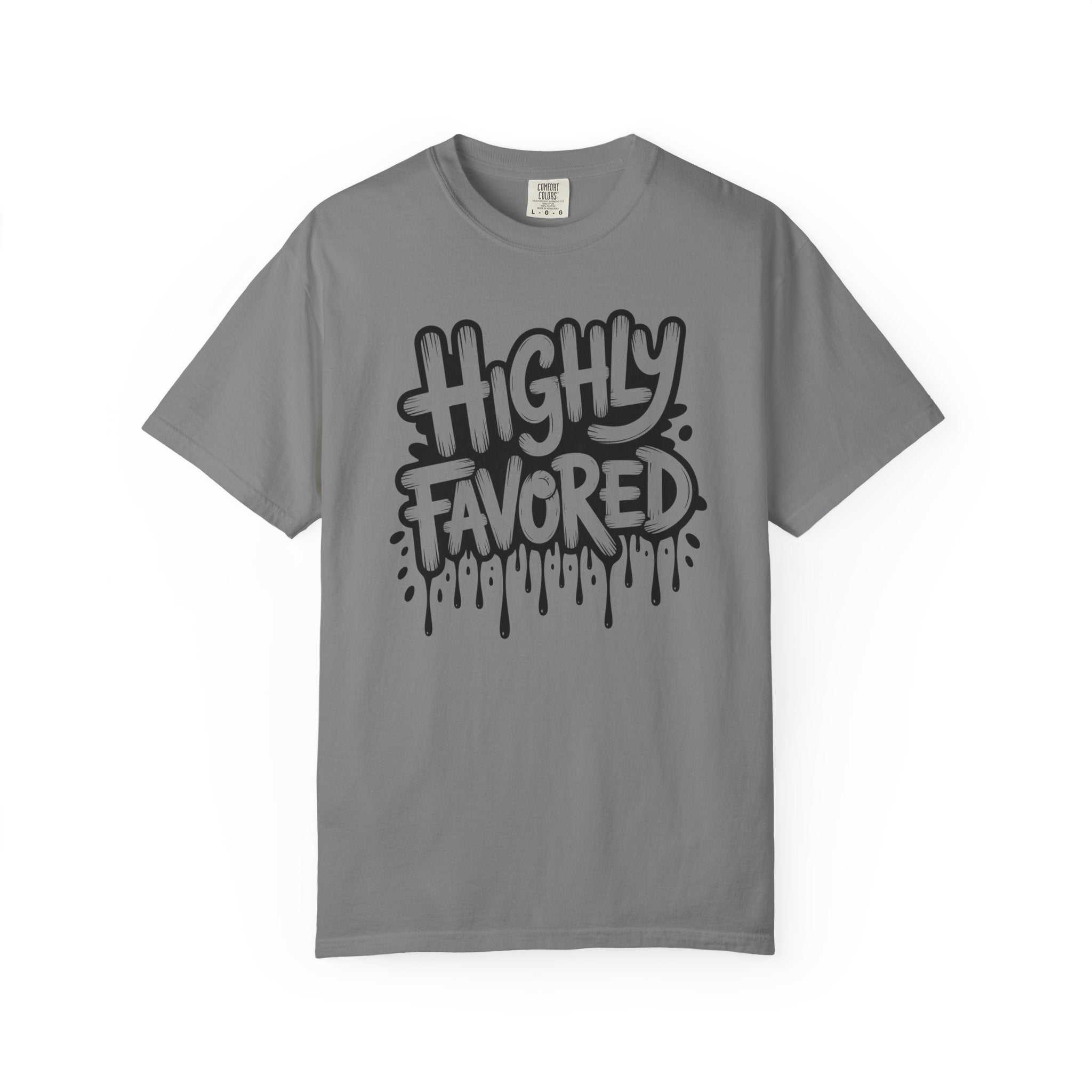 Highly Favored Comfort Colors Unisex Garment-Dyed T-Shirt | Casual Streetwear, Gift for Friends, Inspirational Apparel, Everyday Comfort, Affirmation Tee