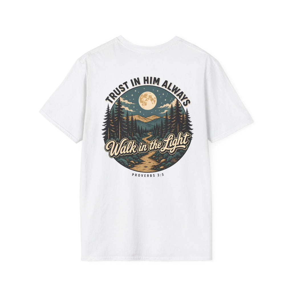 Proverbs 3:5 Front and Back Scripture Tshirt, Christian Faith Shirt, Trust In Him Unisex Tee