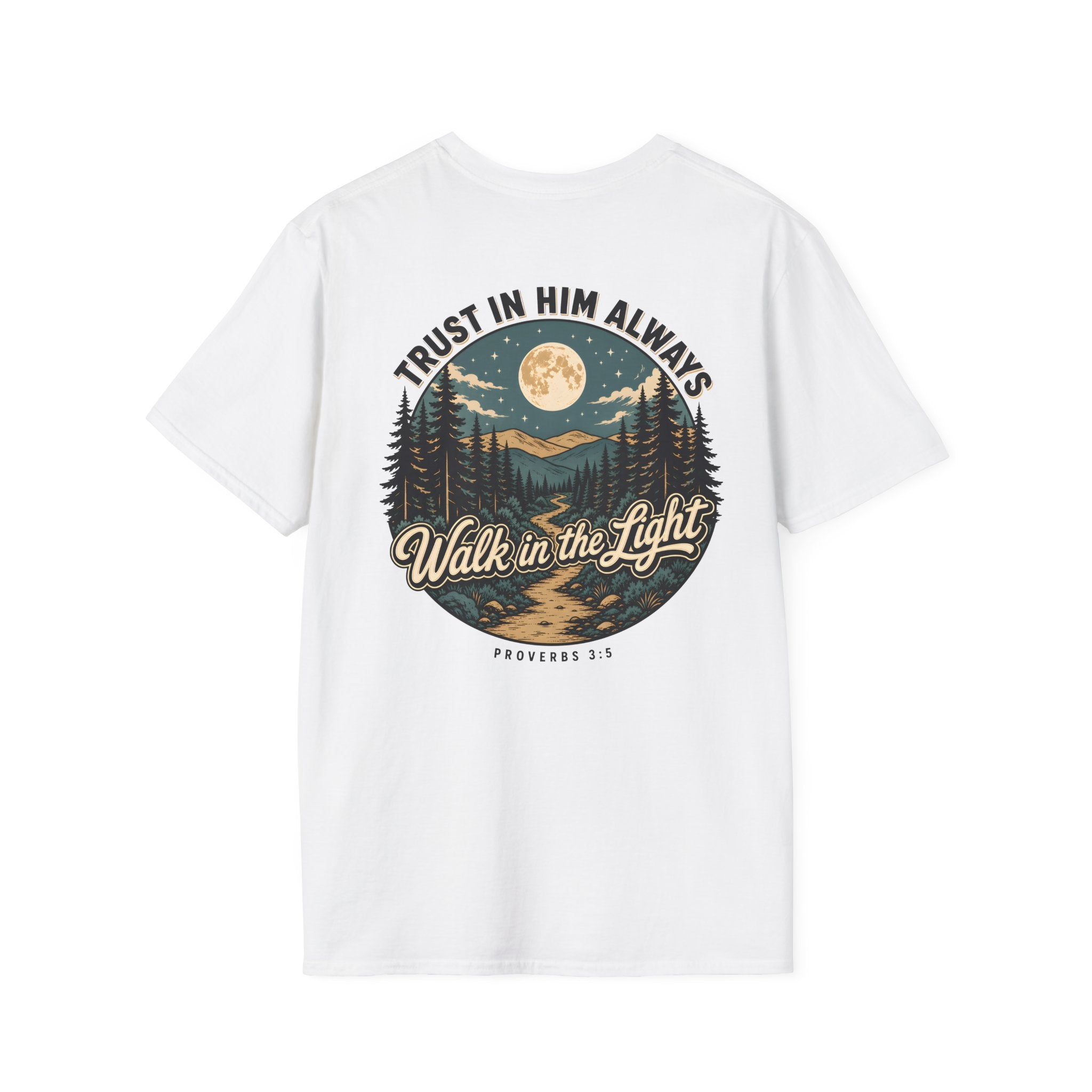 Proverbs 3:5 Front and Back Scripture Tshirt, Christian Faith Shirt, Trust In Him Unisex Tee