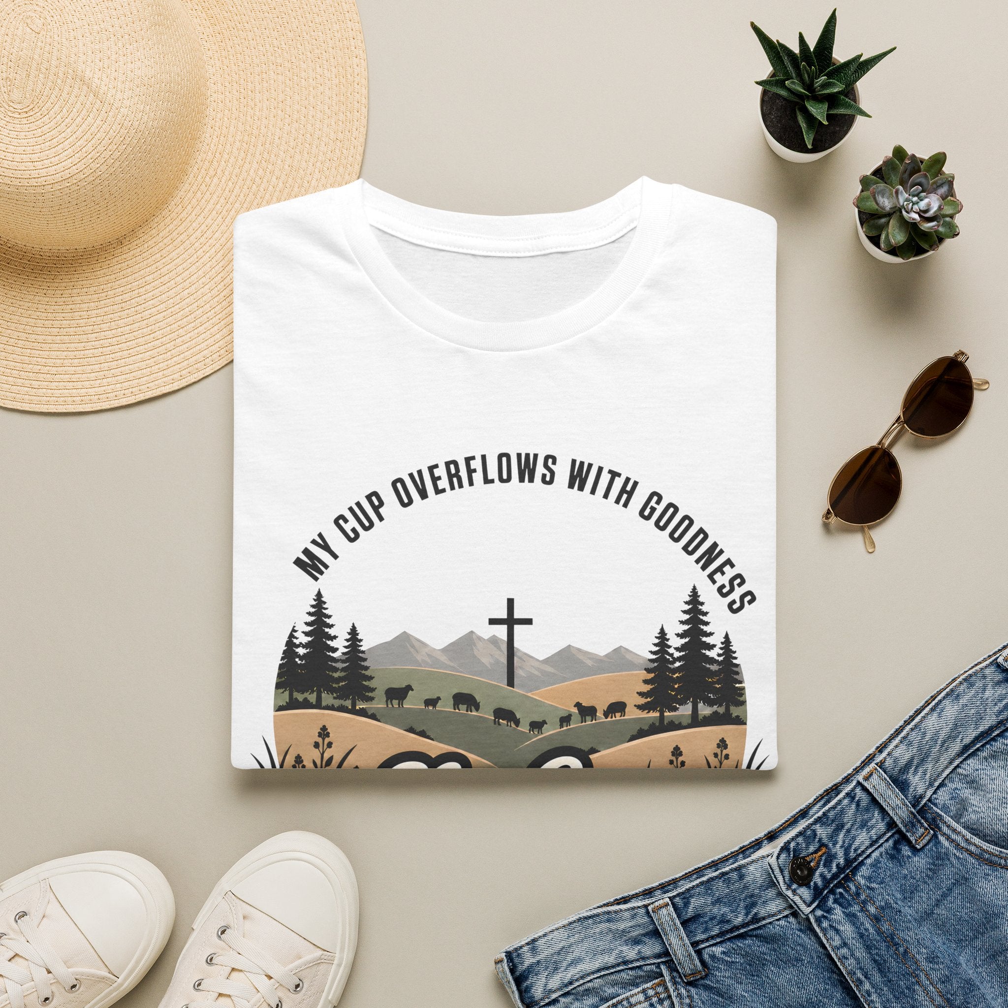 My Cup Overflows Christian shirt, Psalm 23:5 Scripture Tee