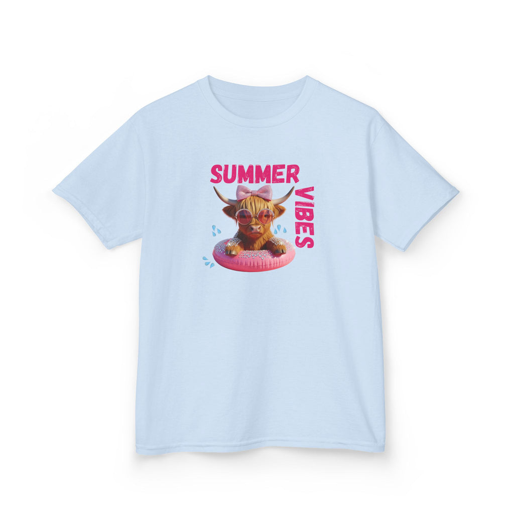 Girl's Summer Vibes Tee, Fun Cotton Shirt, Beach Wear, Vacation Outfit, Children's T-Shirt, Gifts for Kids