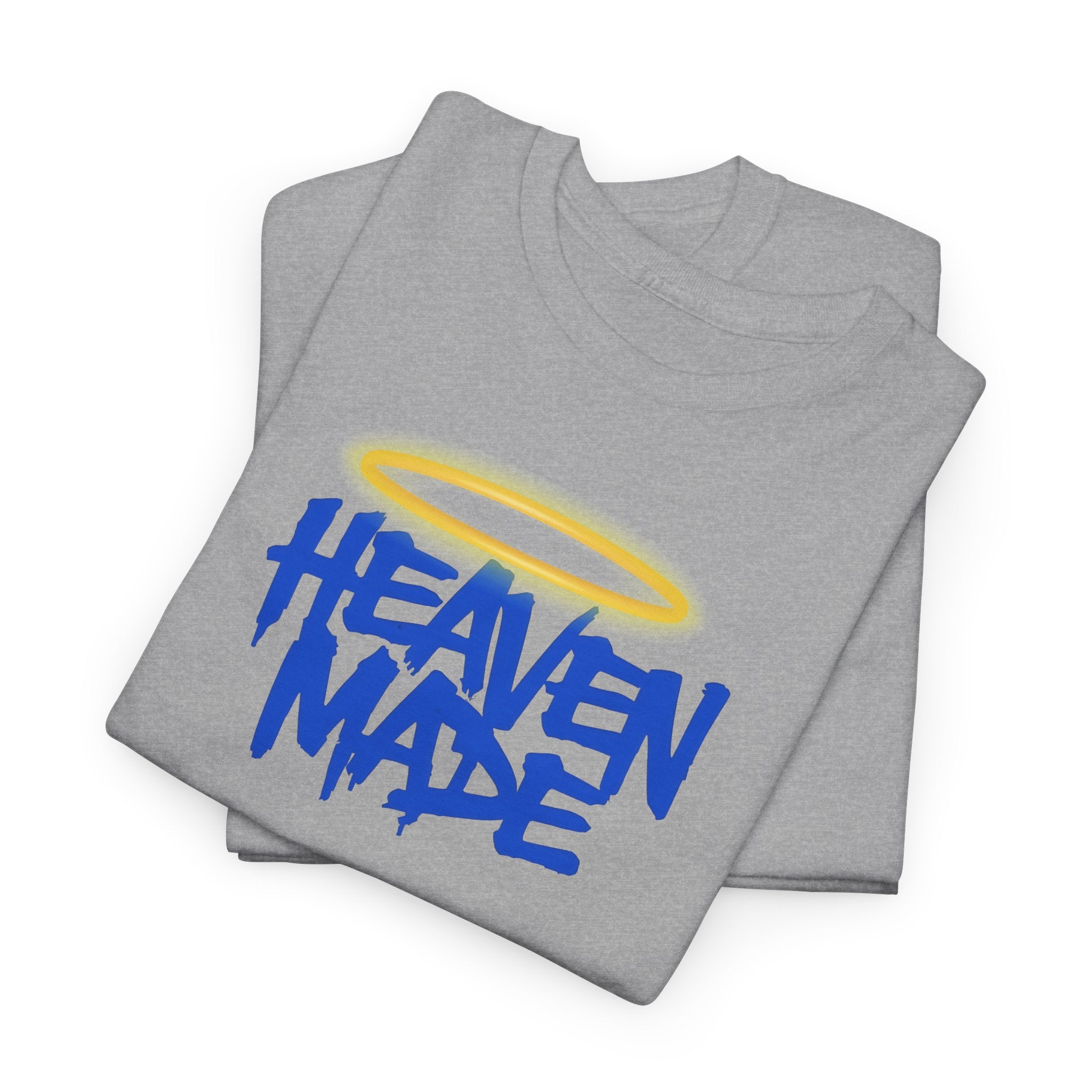 Heaven Made Unisex Heavy Cotton Tee, Trendy Graphic Tee, Casual Streetwear, Gift for Friends, Everyday Wear, Unique T-Shirt