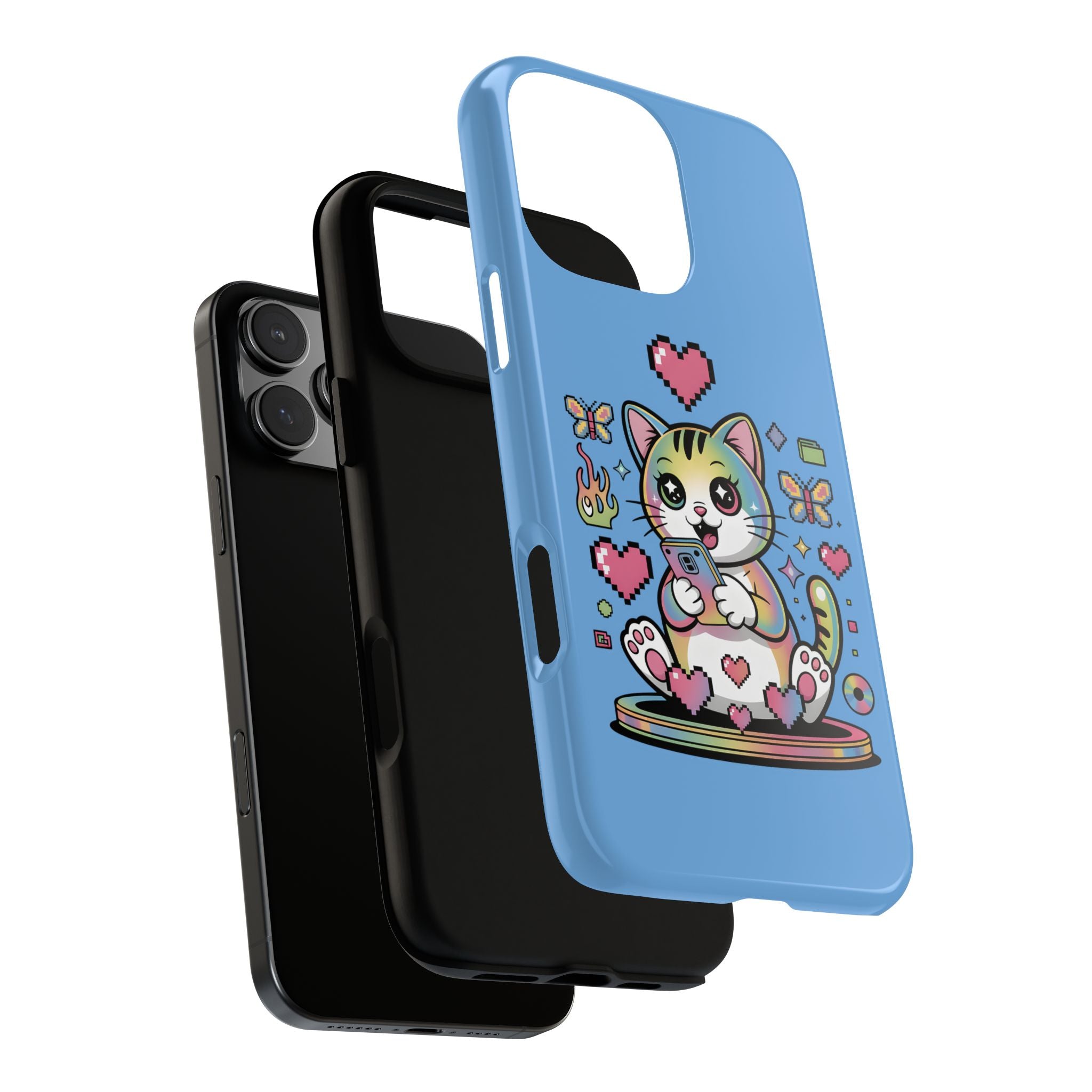 Kawaii Pixel Cat Hearts phone case | Tough Case iPhone 17, 16, 15, 14, 13, iPhone Pro 17, 16, 15, 14, 13, iPhone Pro Max 17, 16, 15, 14, 13