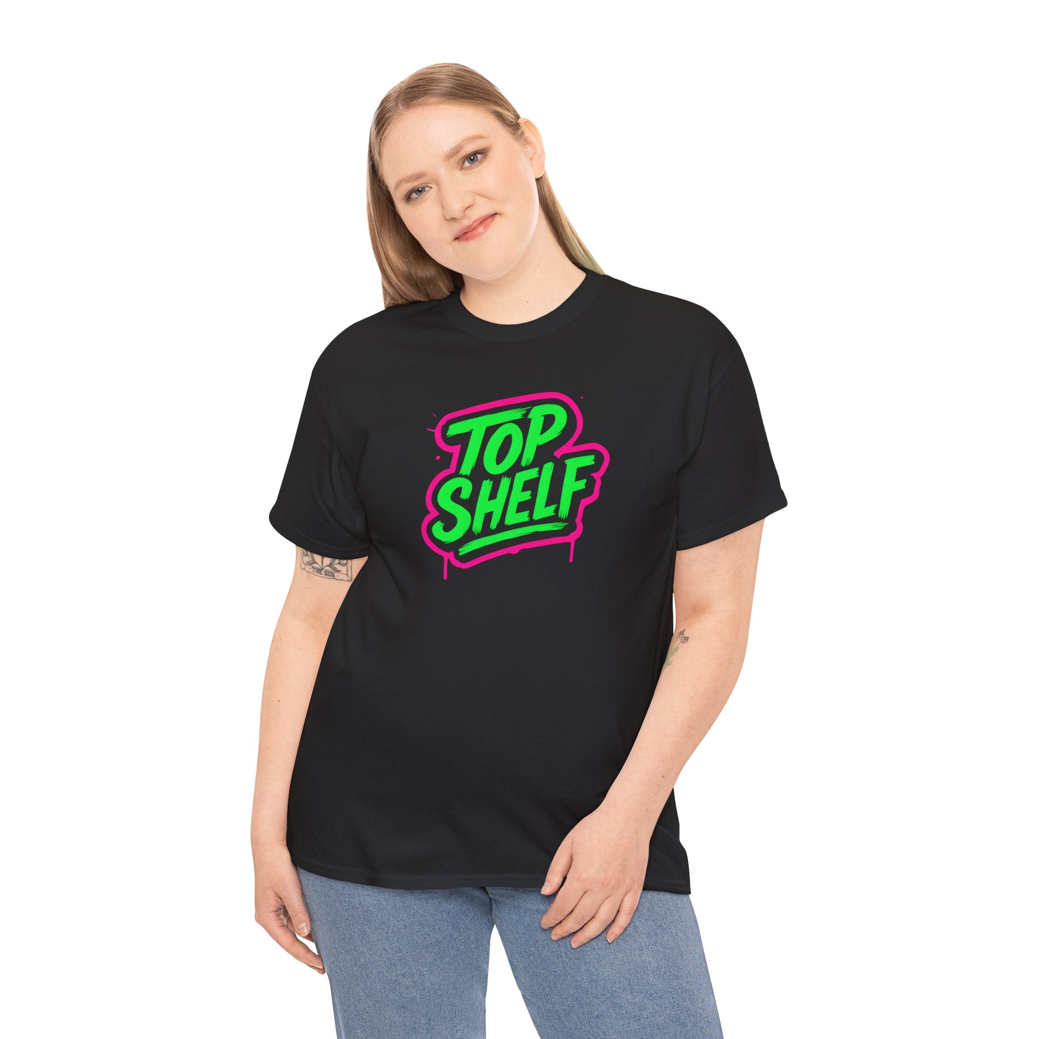 Top Shelf Vibrant Graphic Tee, Casual Wear