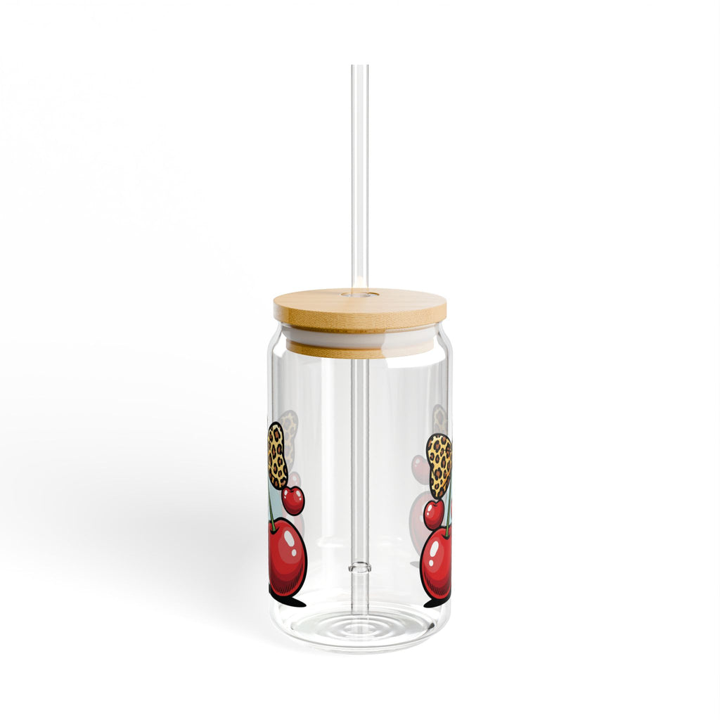 Cherry Bow Sipper Glass, 16oz Sipper Glass, BPA Free
