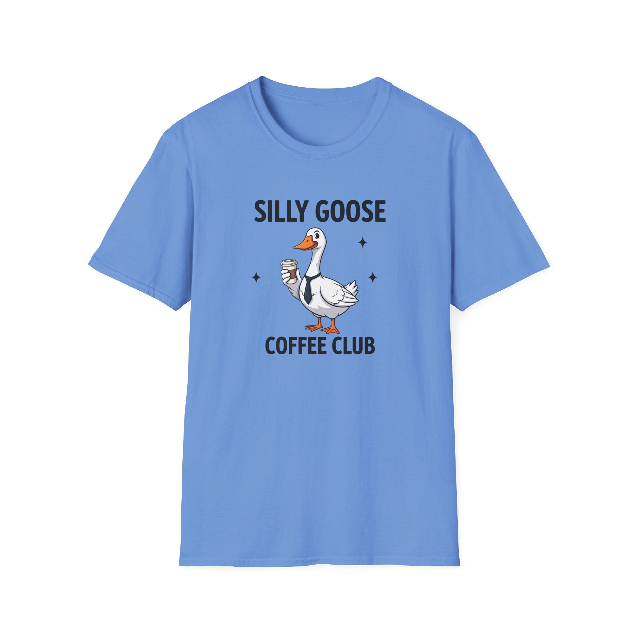 Silly Goose Coffee Club T-Shirt, Unisex Tee, Cute Animal Shirt, Fun Coffee Lover Gift Casual Wear, Quirky Humor Tee, Shirt for Caffeine Fans