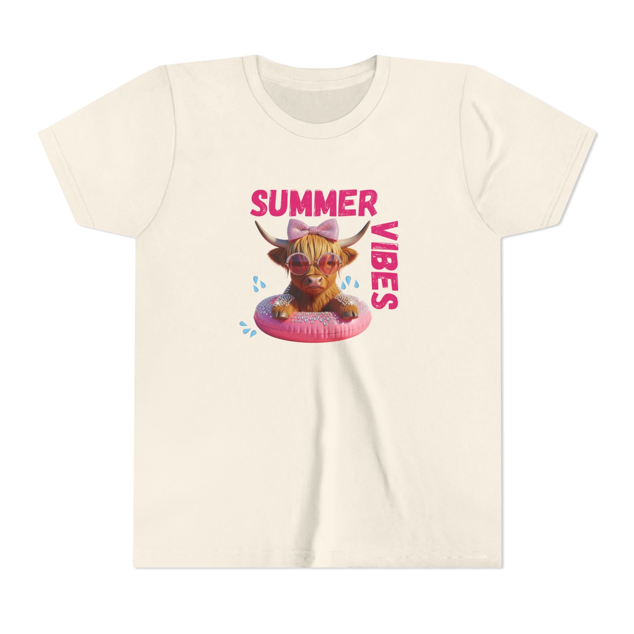 Girl's Youth Summer Vibes Tee, Fun Kids T-Shirt, Vacation Apparel