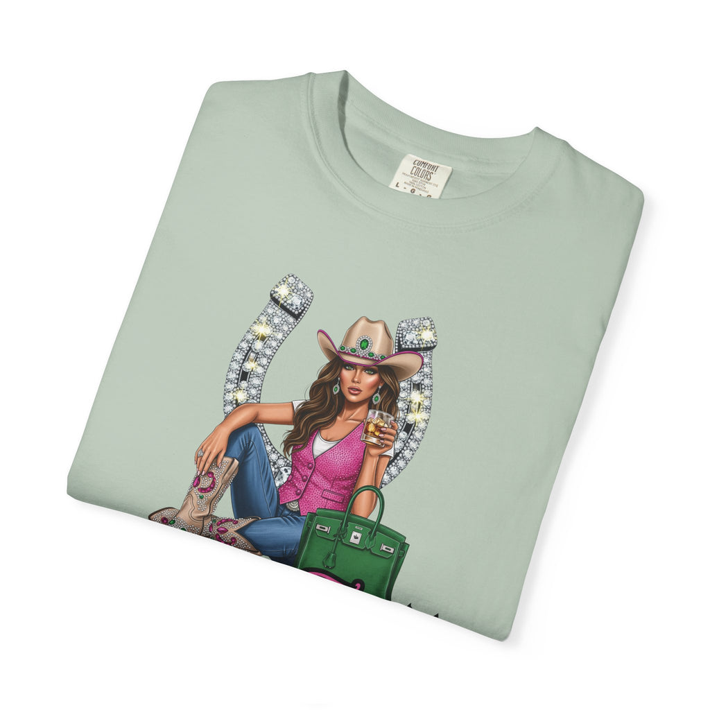 Cowgirl Rodeo Themed Rhinestone Shirt, 'Not My First Rodeo' Western Style Top, Rodeo Shirt, Women's Rhinestone Tee, Country Concert Outfit