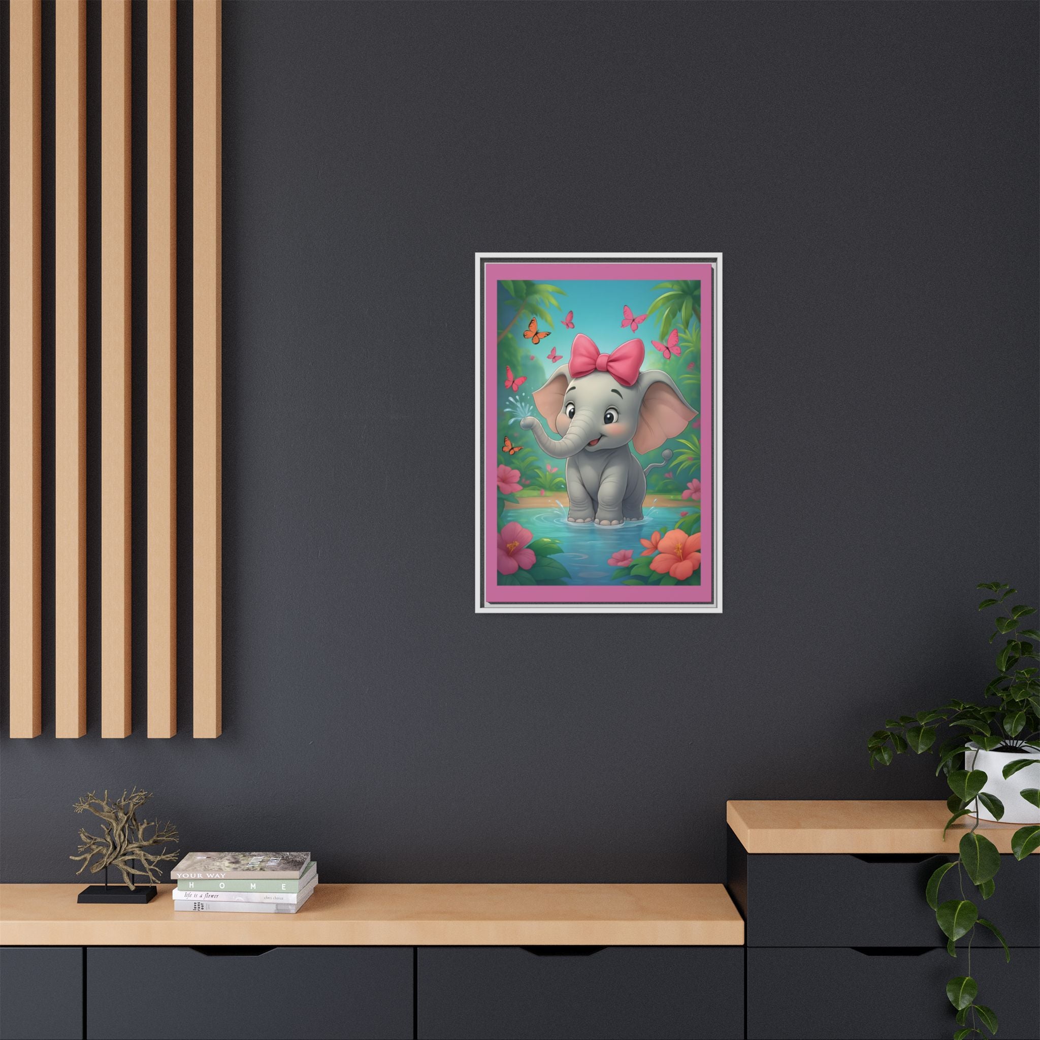 Framed Kids Elephant Wall Print, Kids Bedroom Art, Nursery Art, Baby Room Decor, Animal Art, Child's Room Gift, Playroom Wall Art