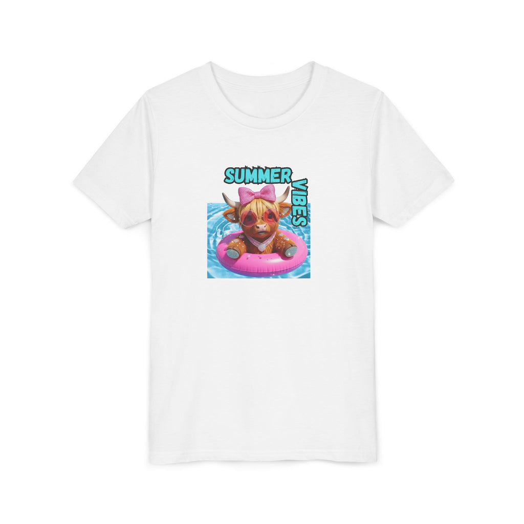 Girl's Youth Summer Vibes Tee, Cute Kids Shirt, Fun Youth T-Shirt, Summer Apparel for Kids