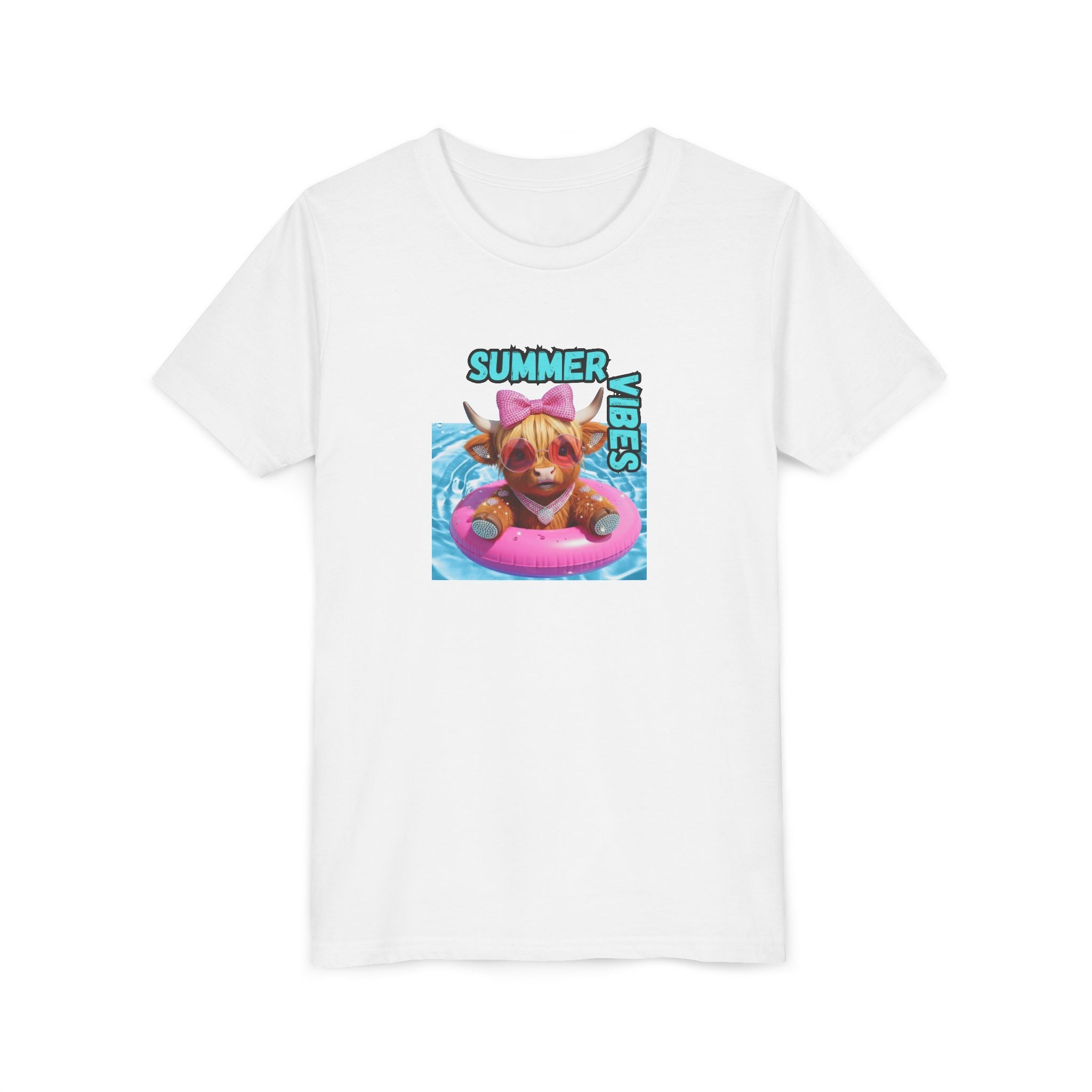Girl's Youth Summer Vibes Tee, Cute Kids Shirt, Fun Youth T-Shirt, Summer Apparel for Kids