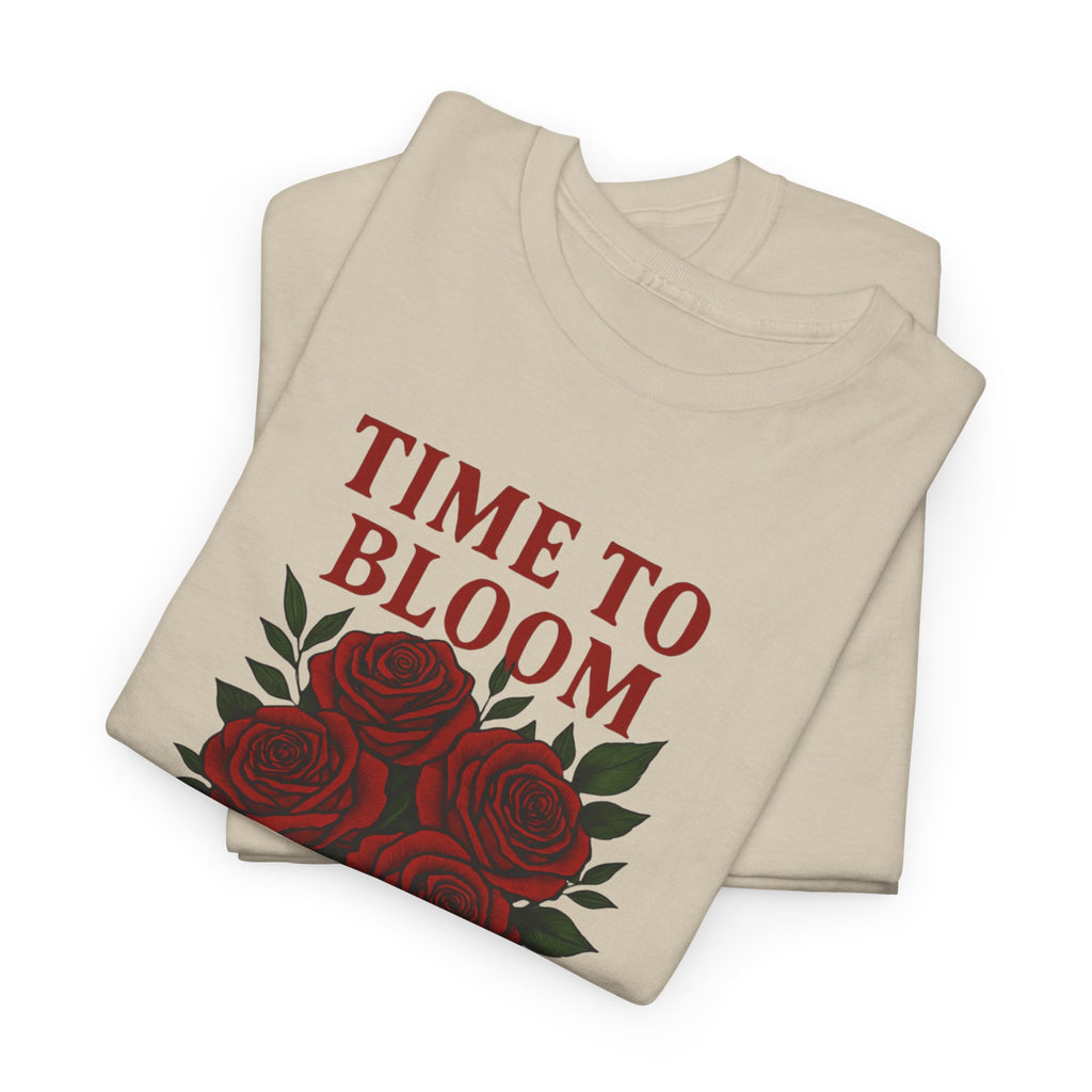 Skeleton Hand Floral Tee: Time to Bloom Unisex Heavy Cotton T-Shirt