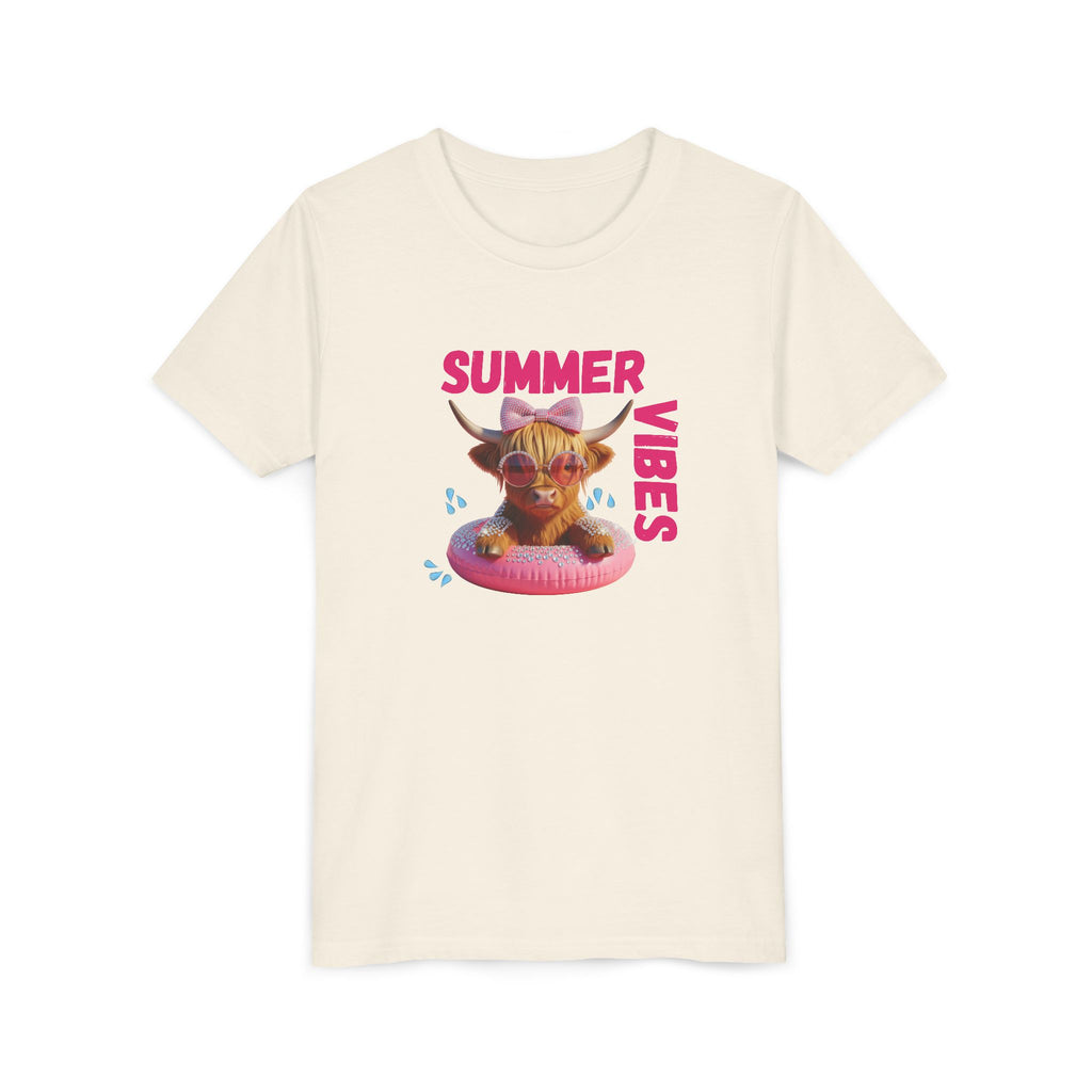 Girl's Youth Summer Vibes Tee, Fun Kids T-Shirt, Vacation Apparel