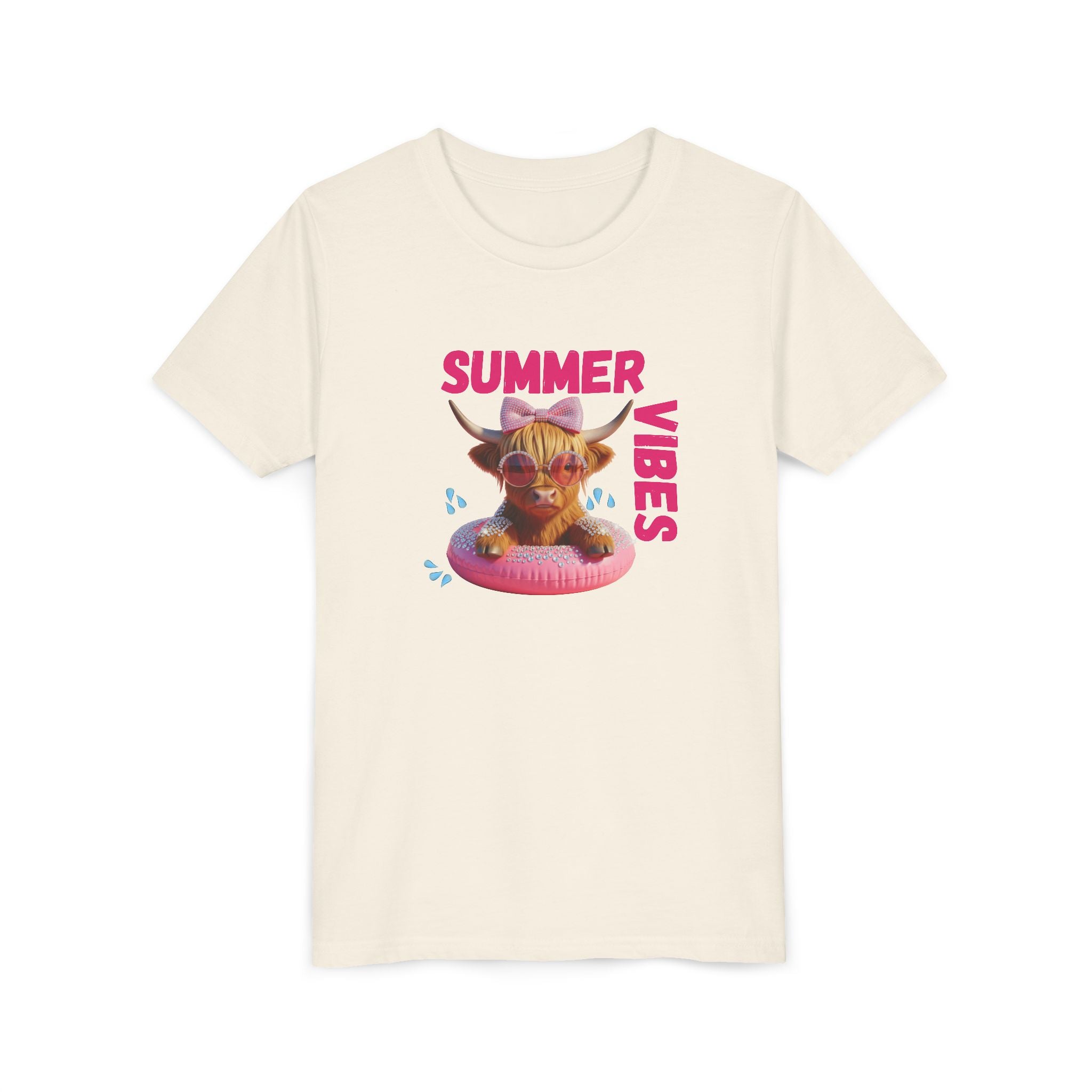 Girl's Youth Summer Vibes Tee, Fun Kids T-Shirt, Vacation Apparel