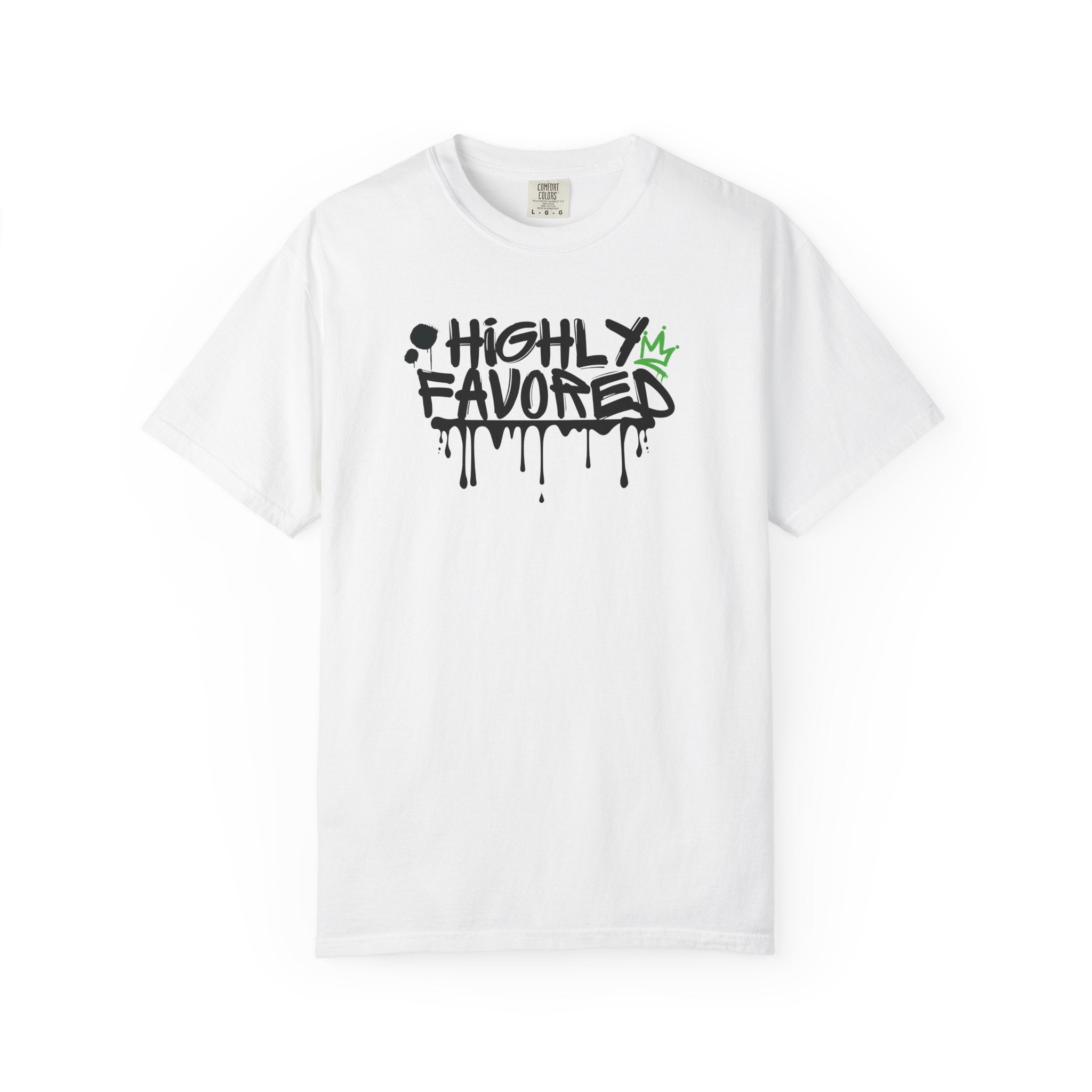 I'M Highly Favored Unisex T-Shirt, Casual Streetwear Tee, Graffiti Art Shirt, Gift for Artists, Motivational Graphic Tee