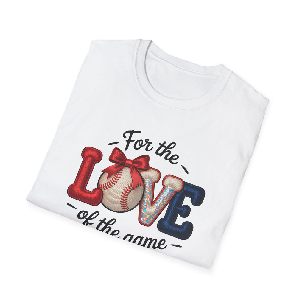 Faux Embroidered For the Love of the Game Baseball T-Shirt | Sports Tee