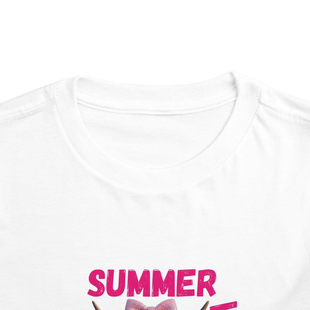 Toddler Girl's Summer Vibes Tee, Cute T-Shirt, Beach Outfit, Vacation Wear, Summer Party Top, Gifts for Toddlers