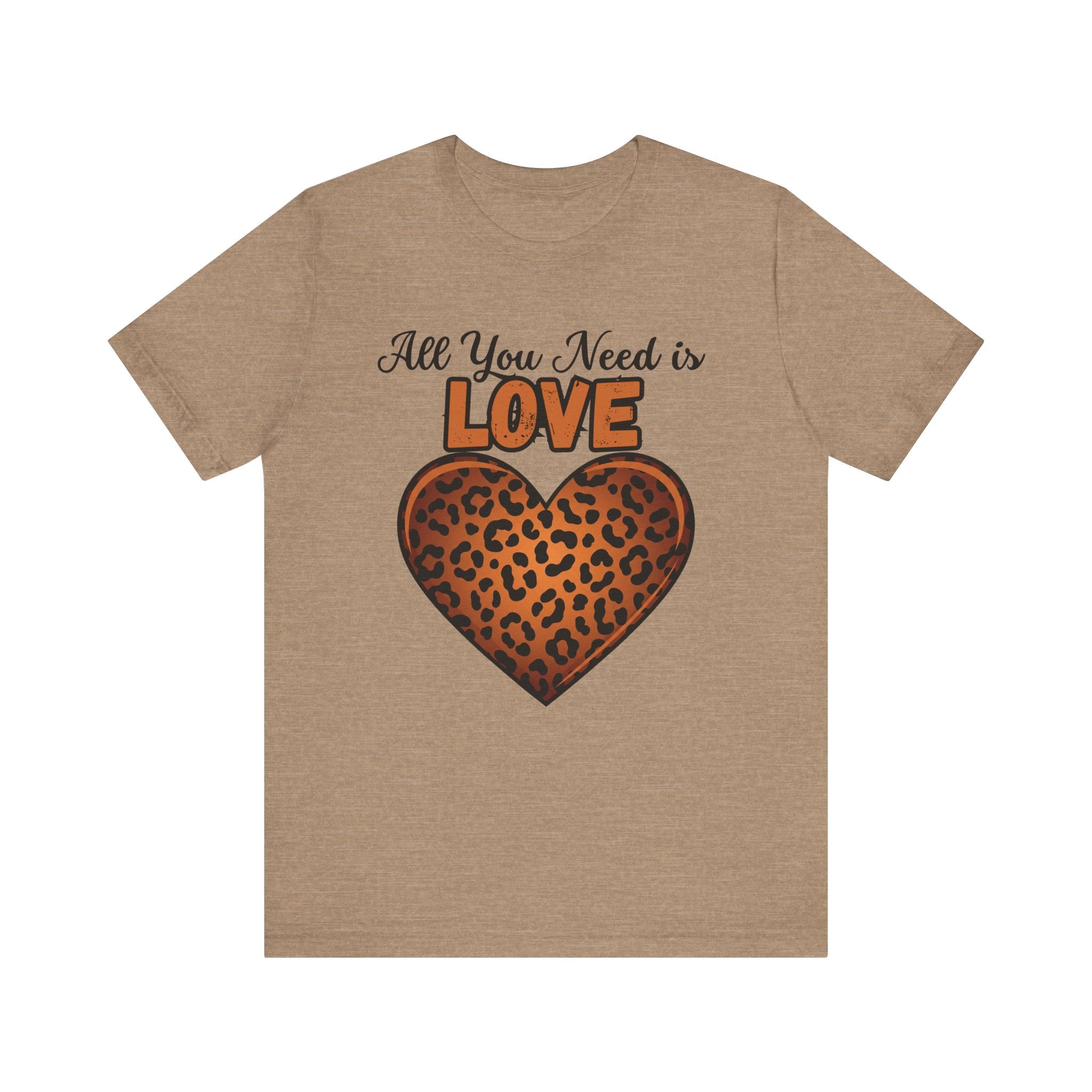 Heartfelt Love Leopard Print Tee, Cute Casual Top, Love Collection