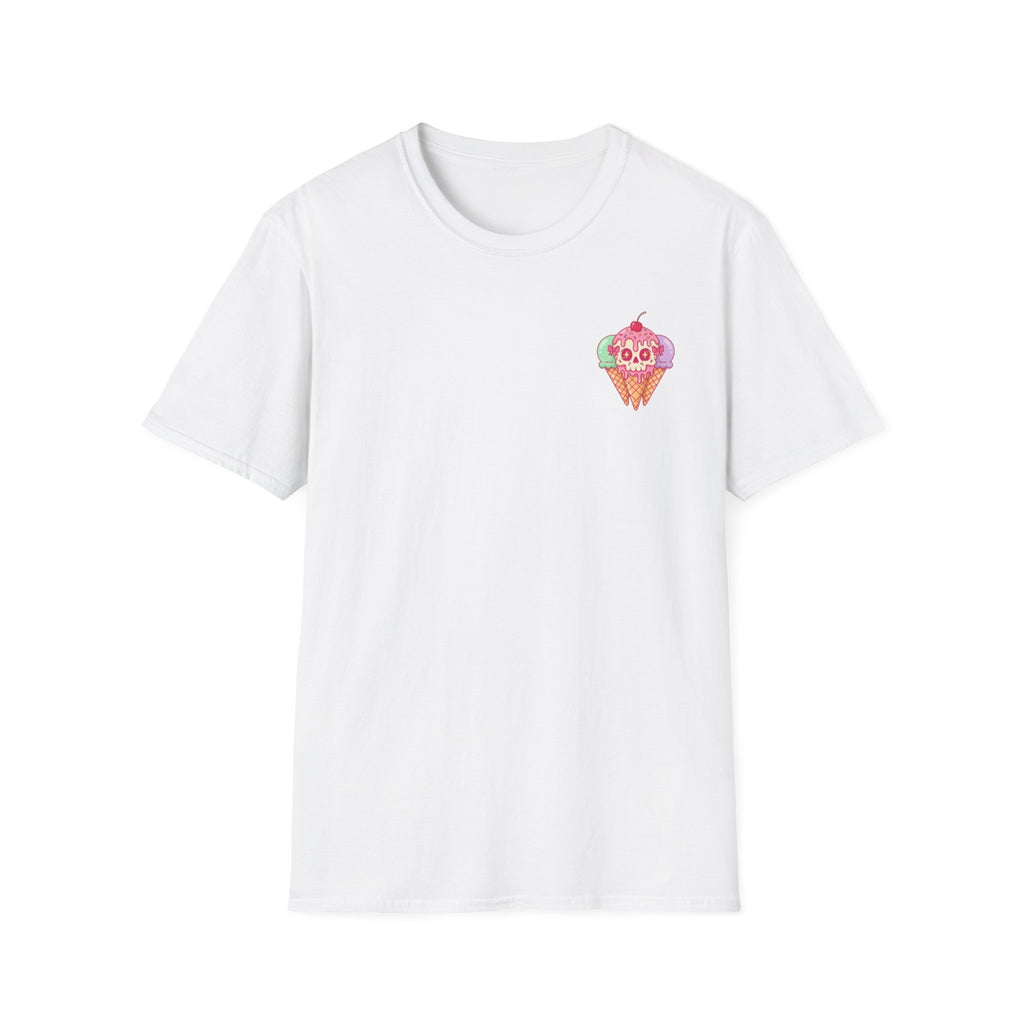 MsDembeauty Summer Collection: Ice Cream Skull T-Shirt — Cute Pastel Retro Graphic Front and Back Tee