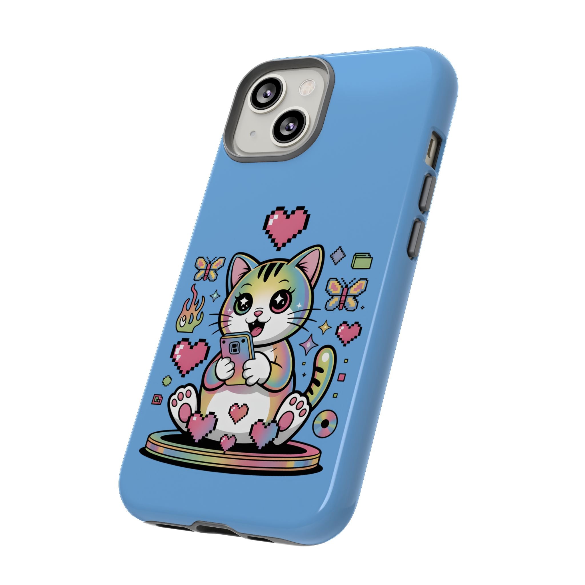 Kawaii Pixel Cat Hearts phone case | Tough Case iPhone 17, 16, 15, 14, 13, iPhone Pro 17, 16, 15, 14, 13, iPhone Pro Max 17, 16, 15, 14, 13