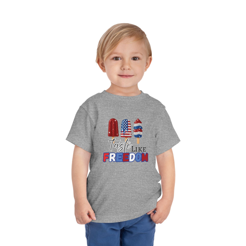 Toddler Short Sleeve Tee - Taste Like Freedom, 4th of July Tee