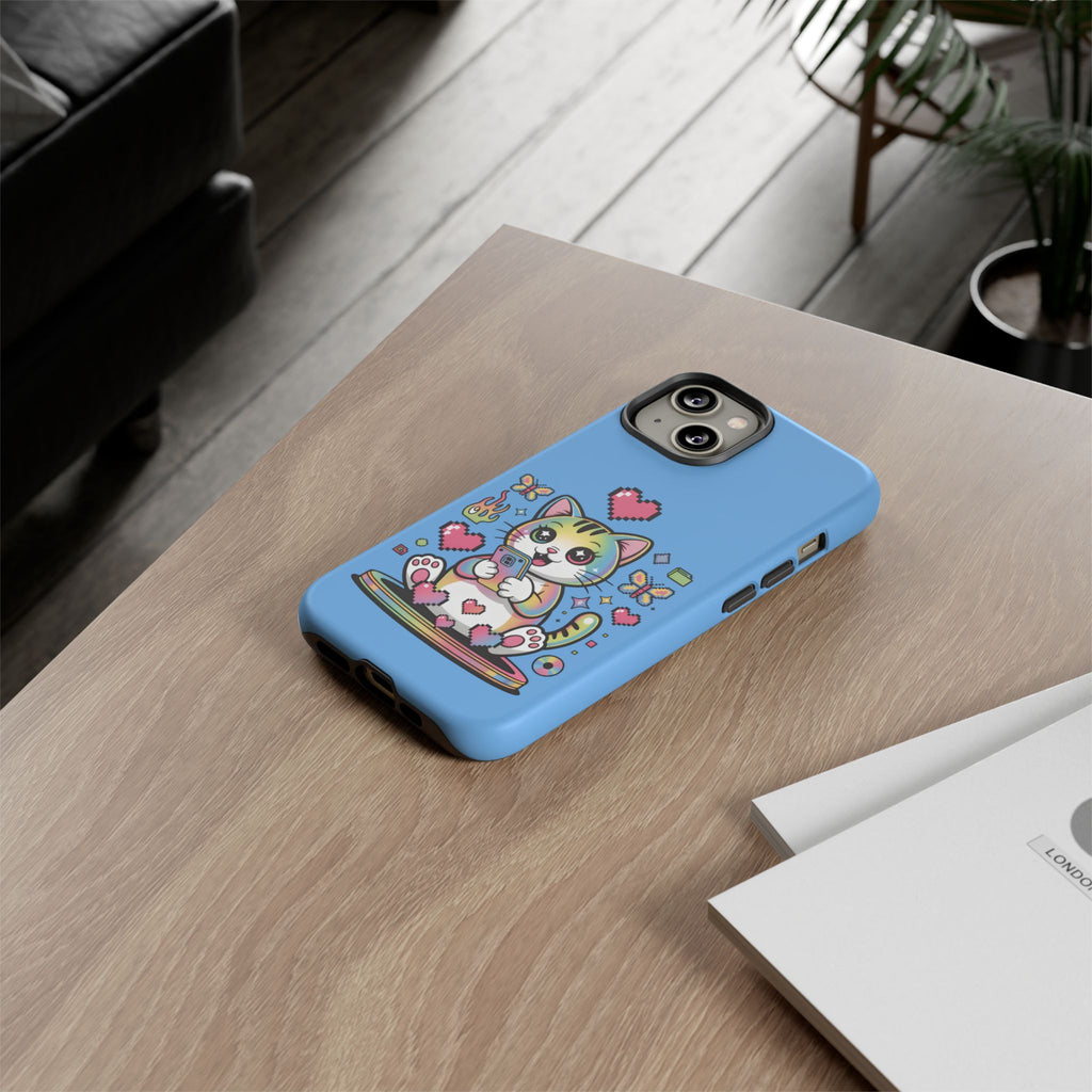 Kawaii Pixel Cat Hearts phone case | Tough Case iPhone 17, 16, 15, 14, 13, iPhone Pro 17, 16, 15, 14, 13, iPhone Pro Max 17, 16, 15, 14, 13