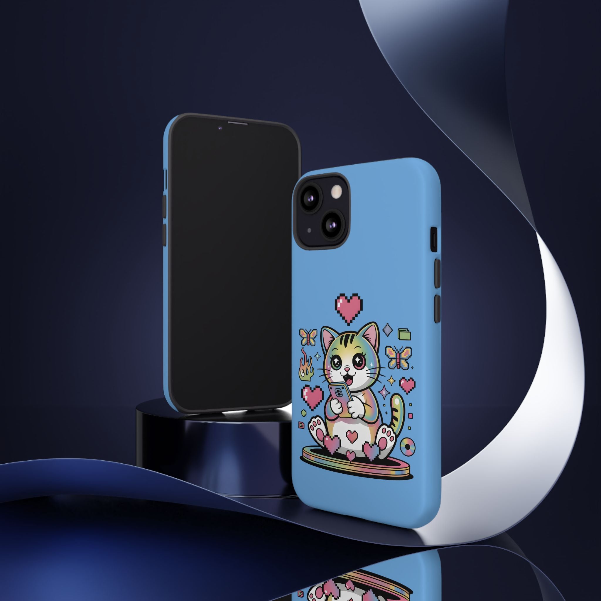 Kawaii Pixel Cat Hearts phone case | Tough Case iPhone 17, 16, 15, 14, 13, iPhone Pro 17, 16, 15, 14, 13, iPhone Pro Max 17, 16, 15, 14, 13